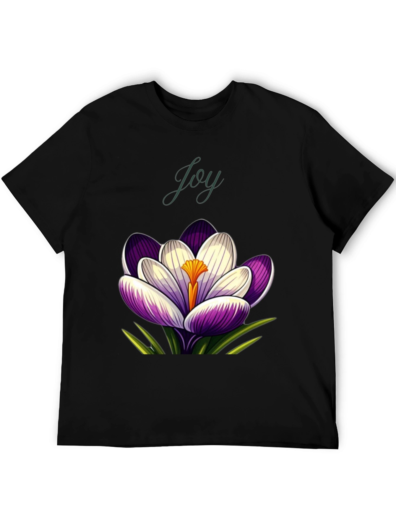 Joy Crocus Flower T-Shirt - Floral Graphic Tee