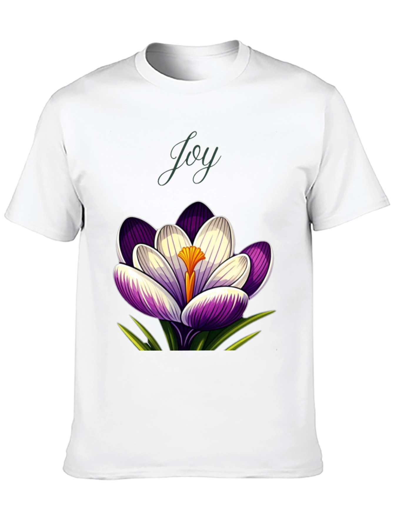Joy Crocus Flower T-Shirt - Floral Graphic Tee