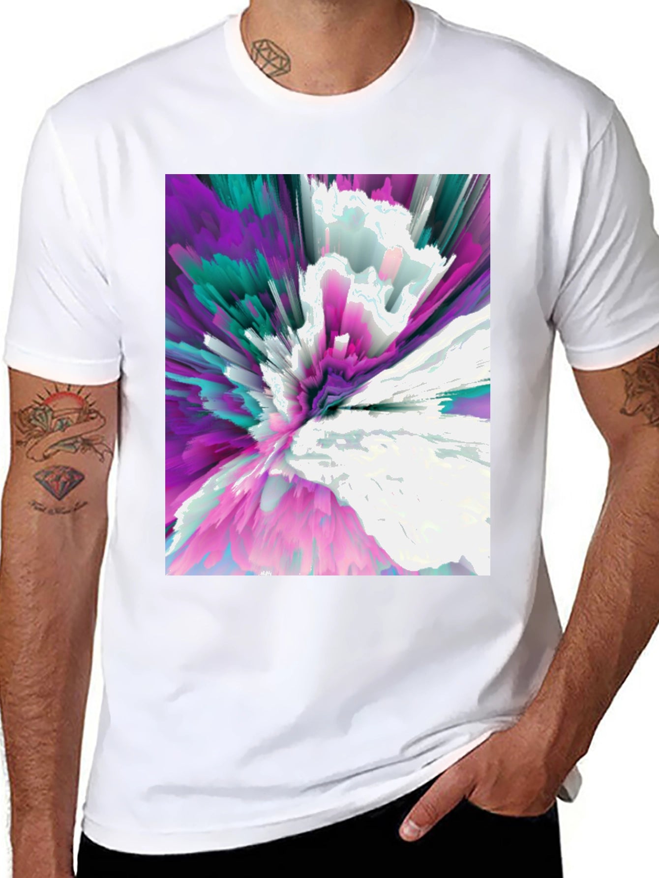 Abstract Explosion Graphic Tee - Modern Art T-Shirt