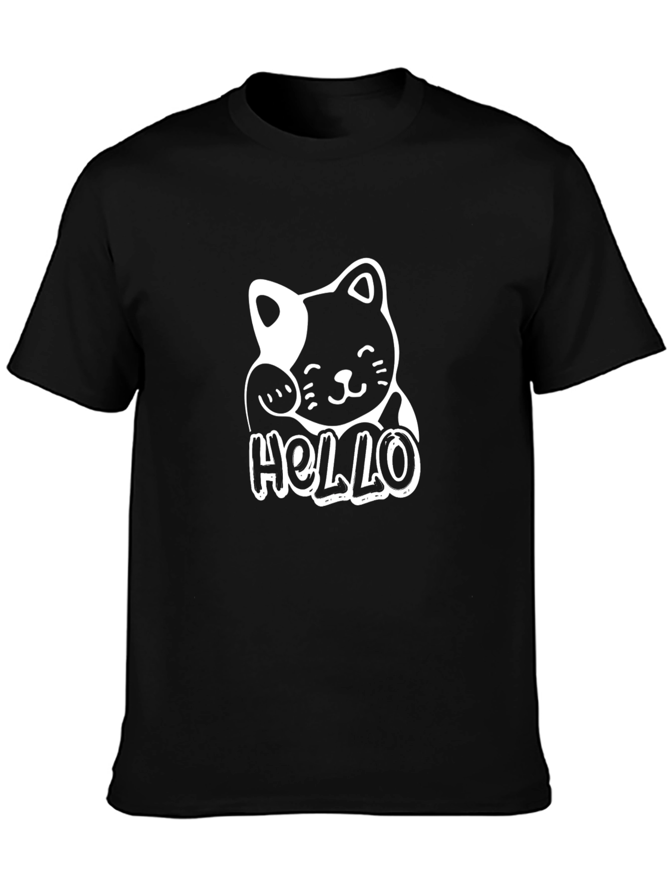 Cute Hello Kitty Graphic Black T-Shirt