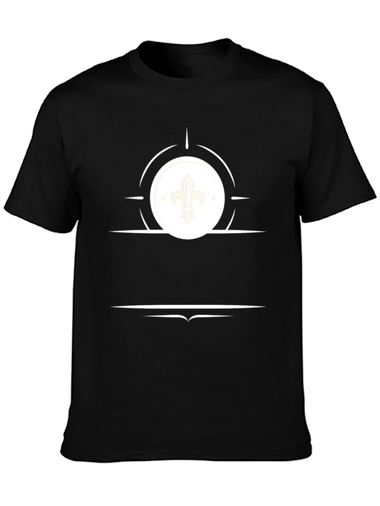 Fleur de Lis Graphic Tee - Stylish Black T-Shirt