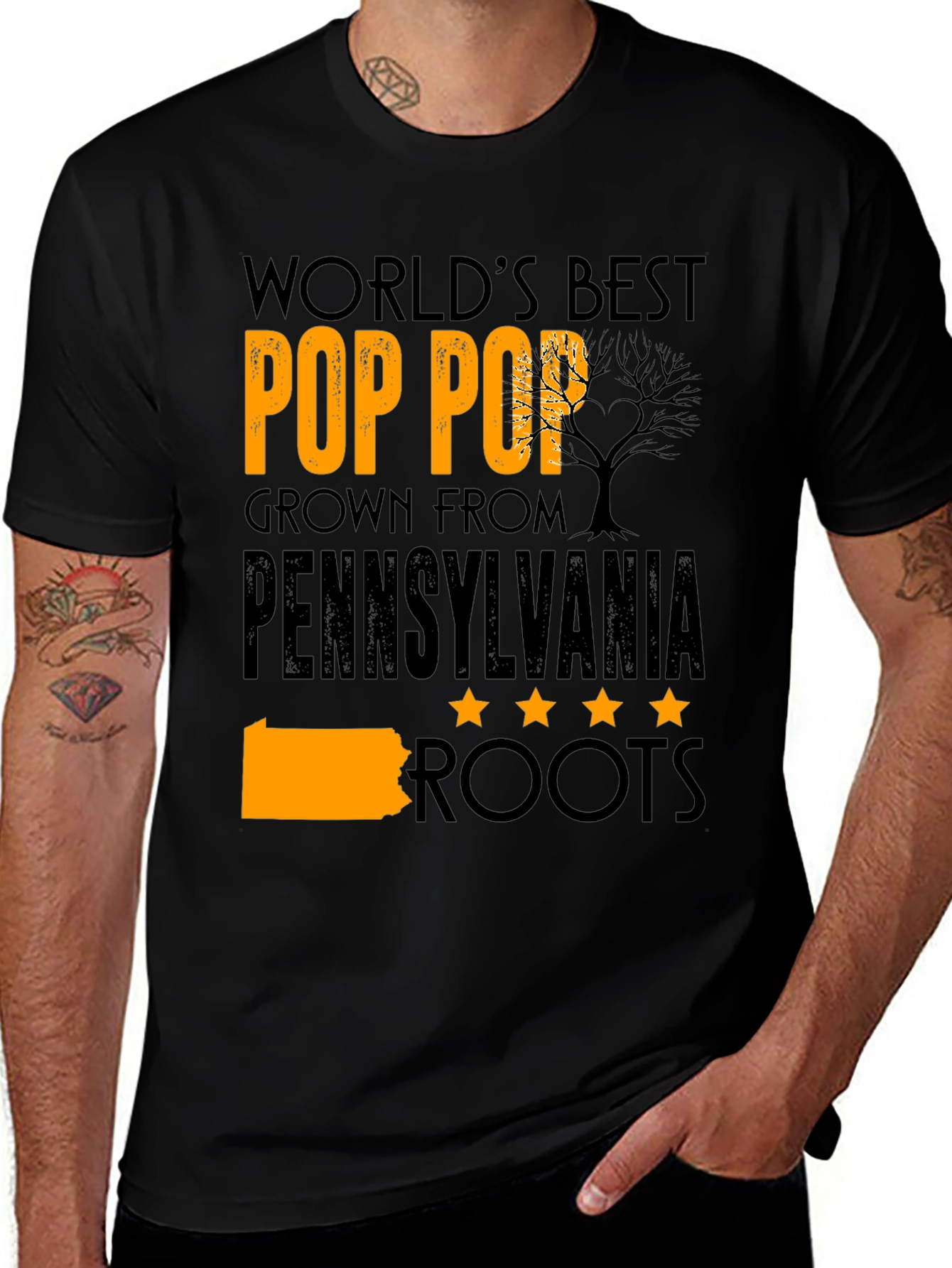 Worlds Best Pop Pop Pennsylvania Roots T-Shirt