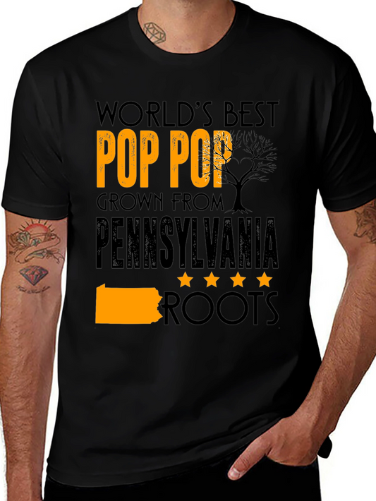 Worlds Best Pop Pop Pennsylvania Roots T-Shirt