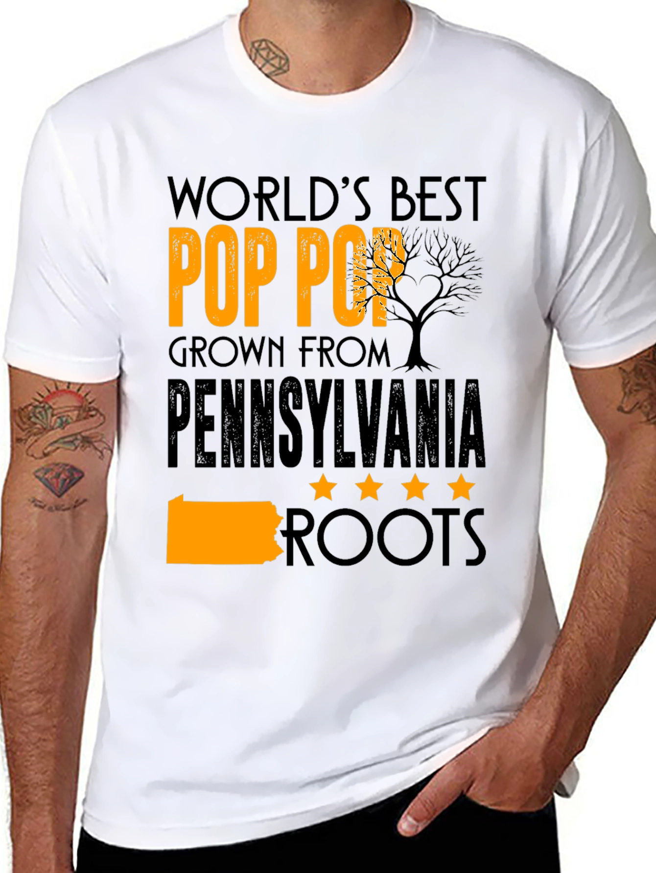 Worlds Best Pop Pop Pennsylvania Roots T-Shirt