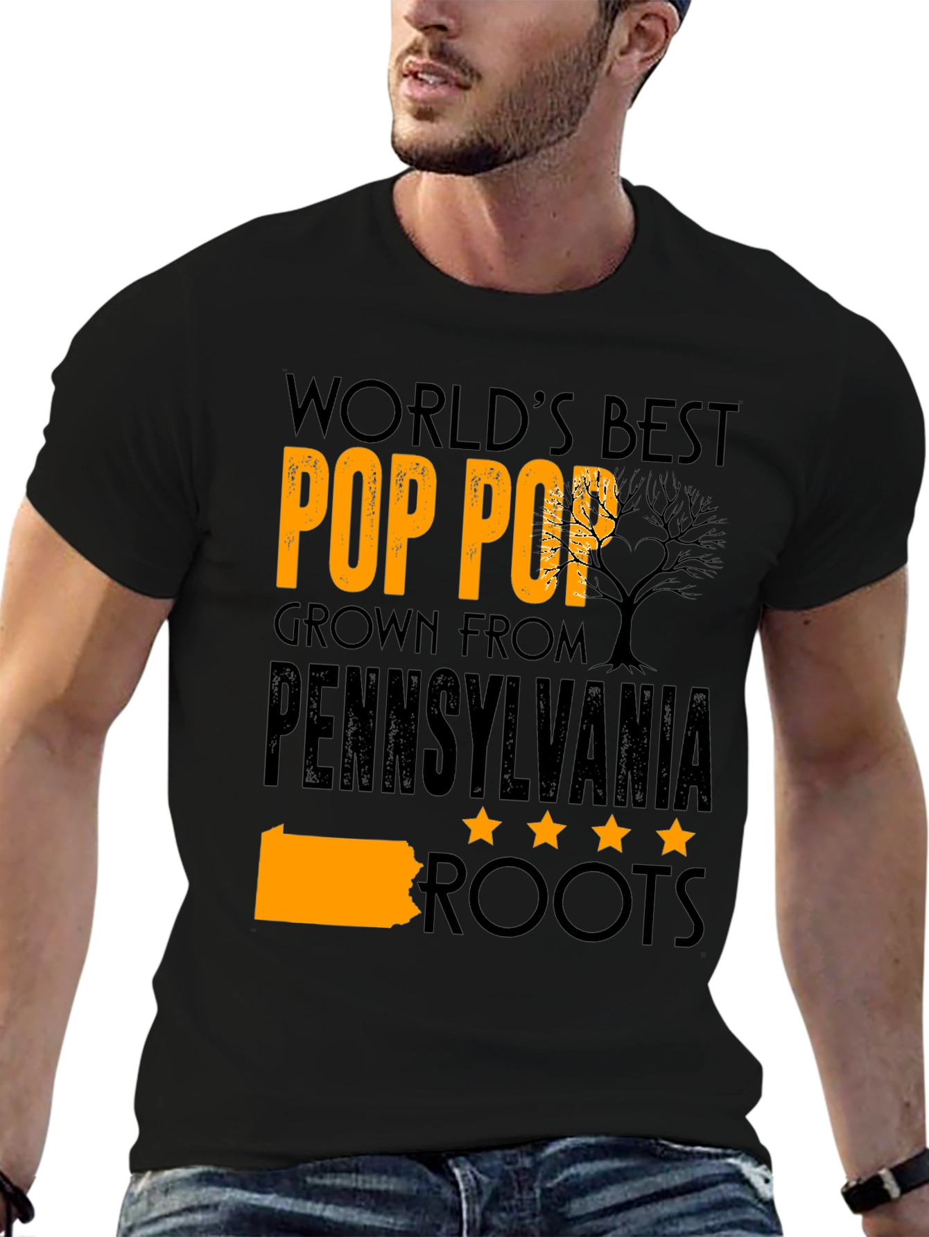 Worlds Best Pop Pop Pennsylvania Roots T-Shirt