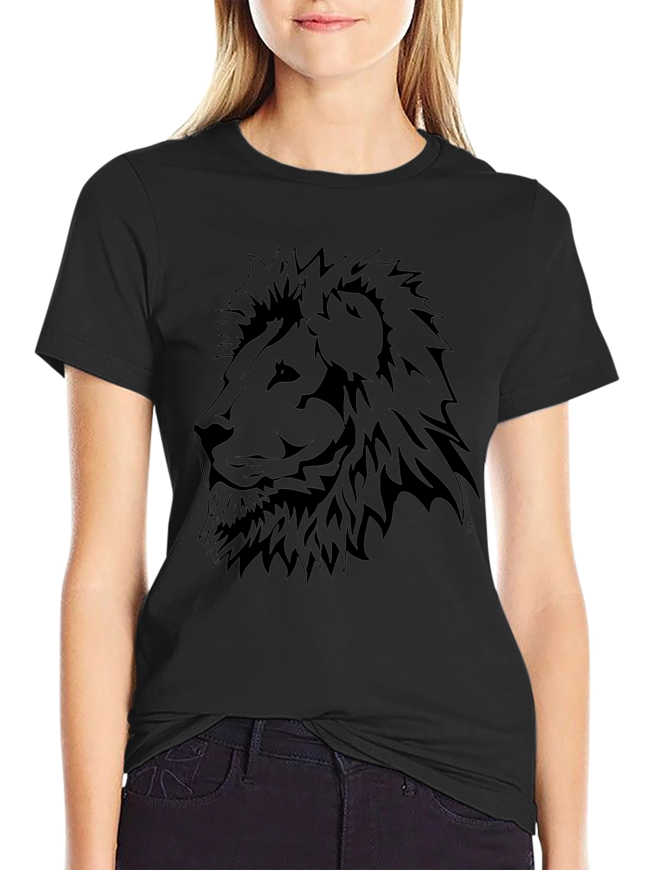 Lion Graphic Tee - Black
