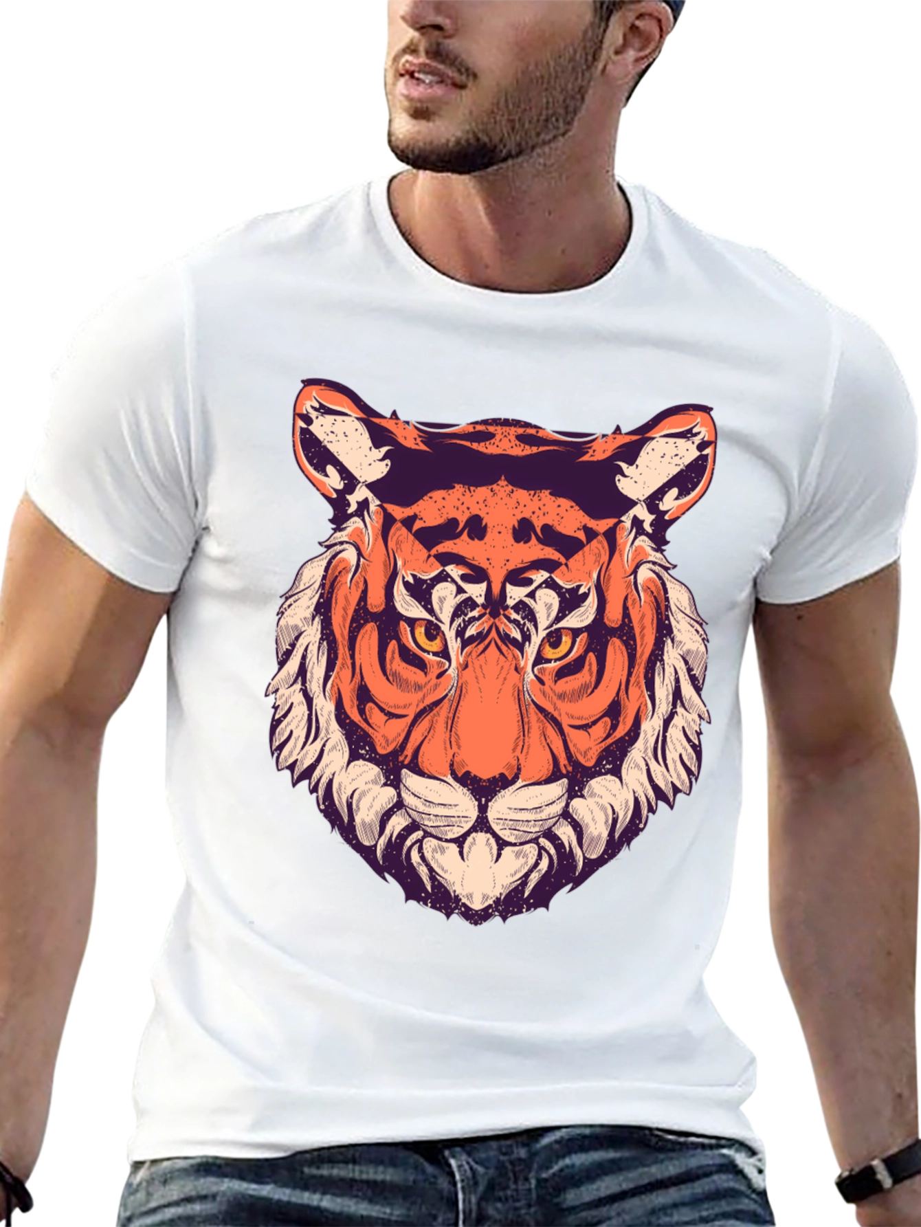 Tiger Graphic Tee - Cool Animal Print Shirt