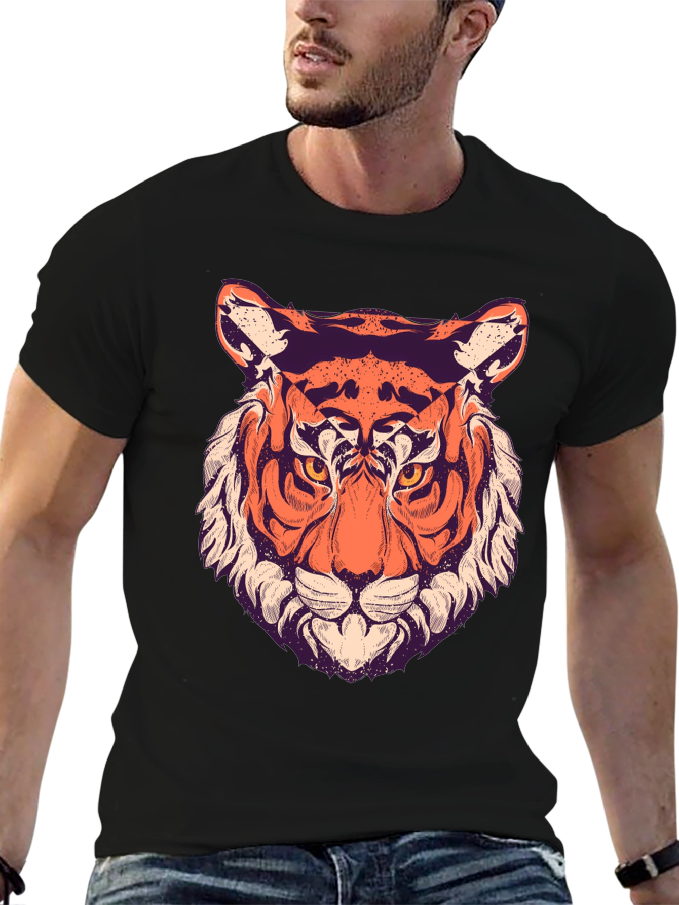 Tiger Graphic Tee - Cool Animal Print Shirt