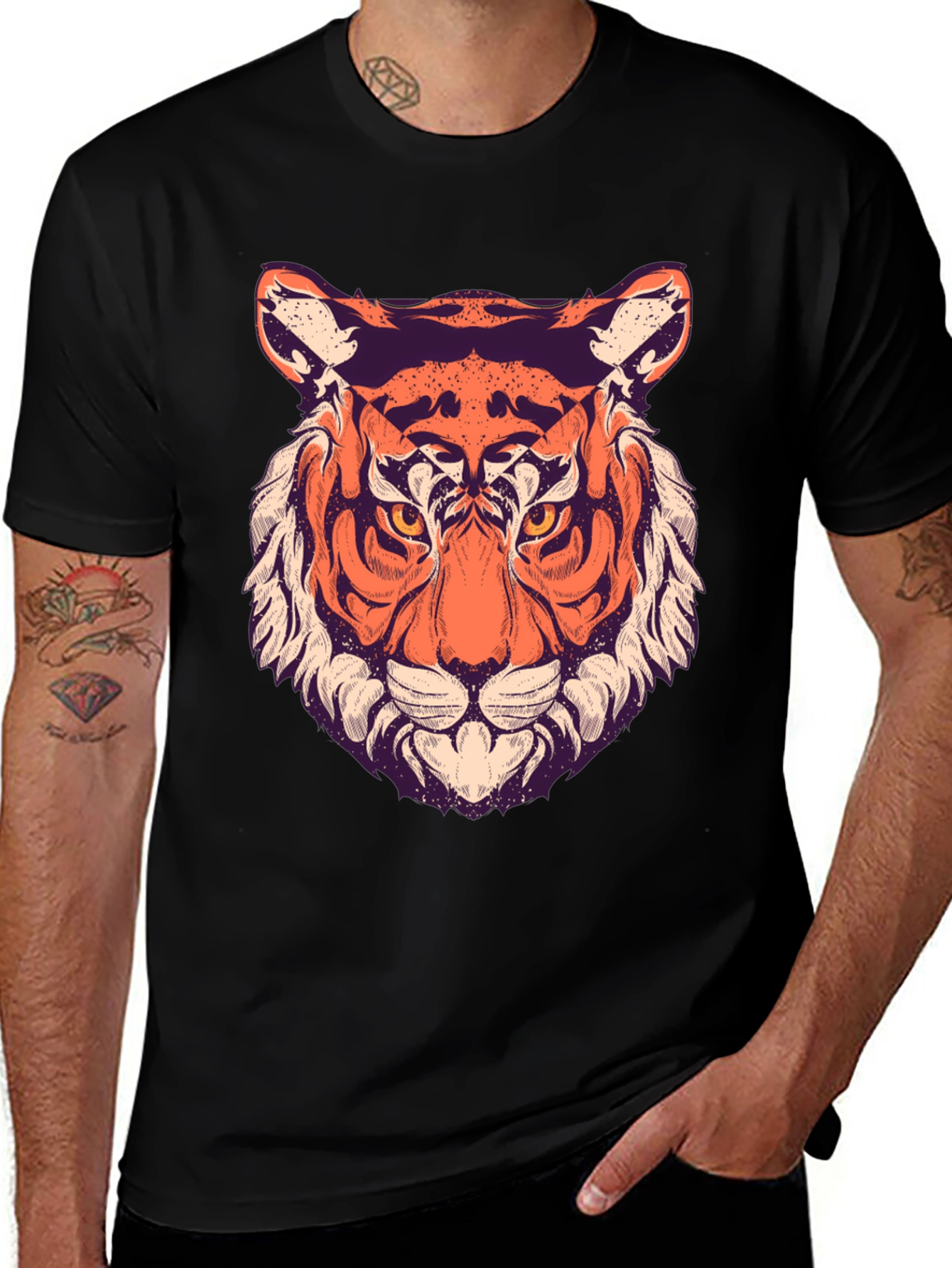 Tiger Graphic Tee - Cool Animal Print Shirt