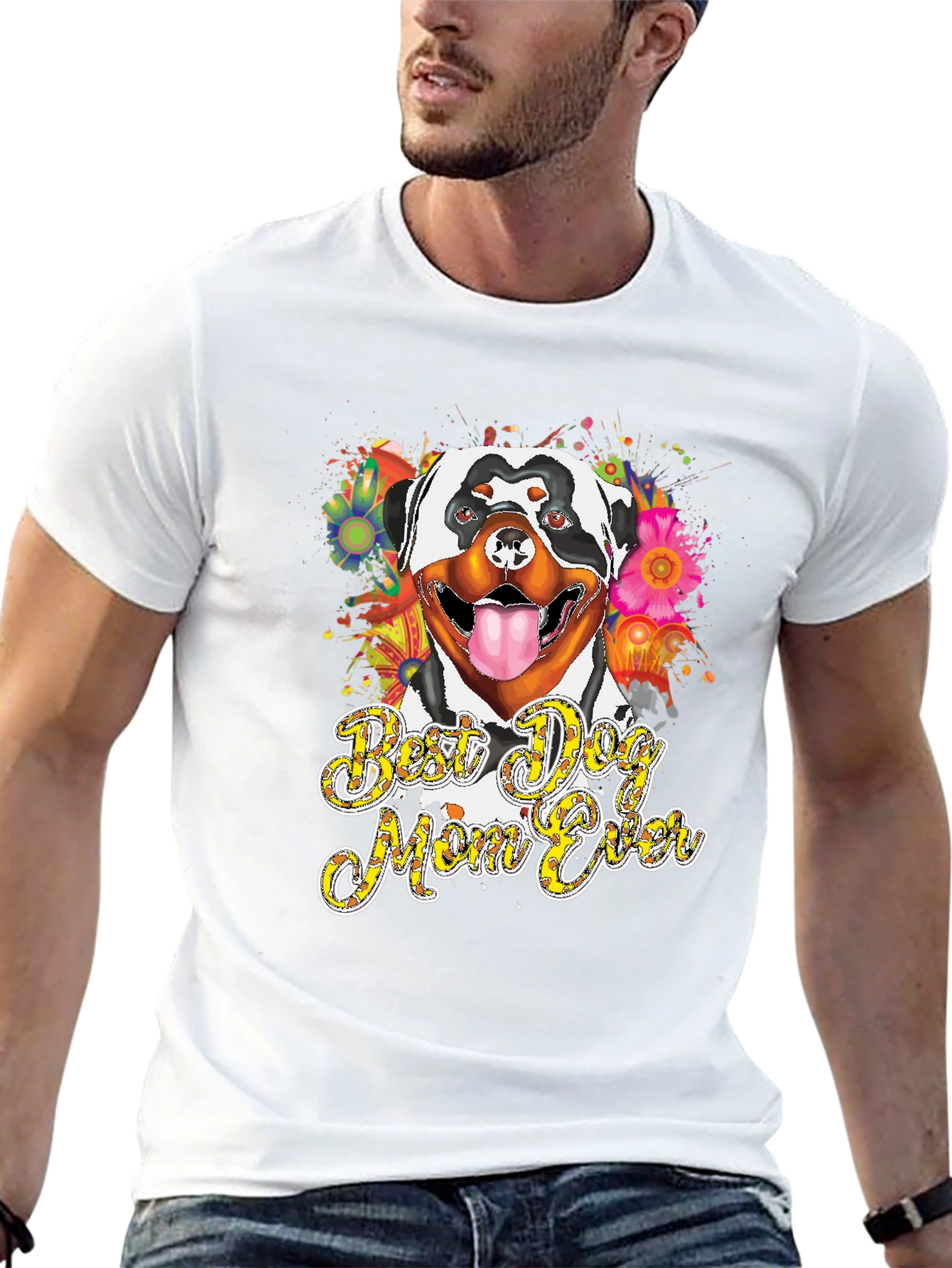 Best Dog Mom Ever Rottweiler Graphic T-Shirt