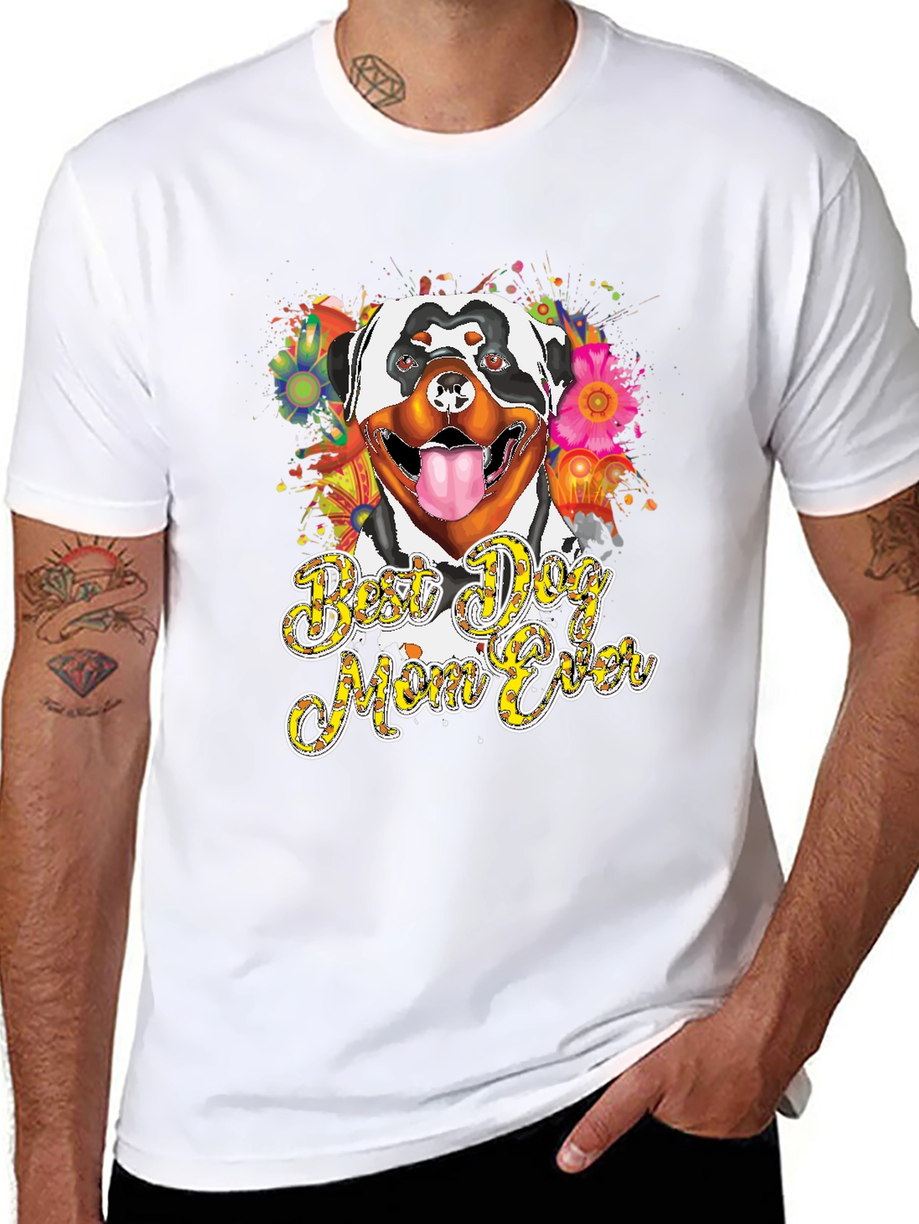 Best Dog Mom Ever Rottweiler Graphic T-Shirt