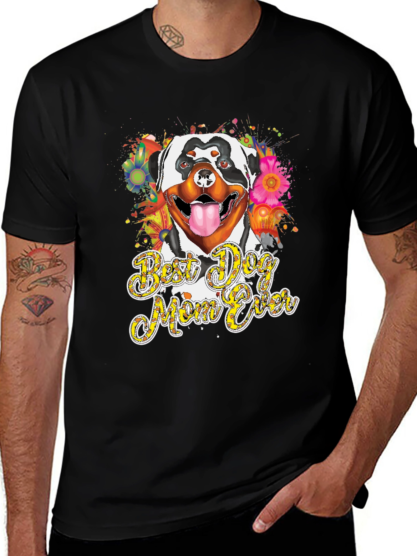 Best Dog Mom Ever Rottweiler Graphic T-Shirt