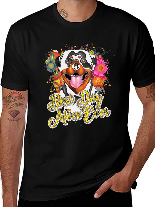 Best Dog Mom Ever Rottweiler Graphic T-Shirt
