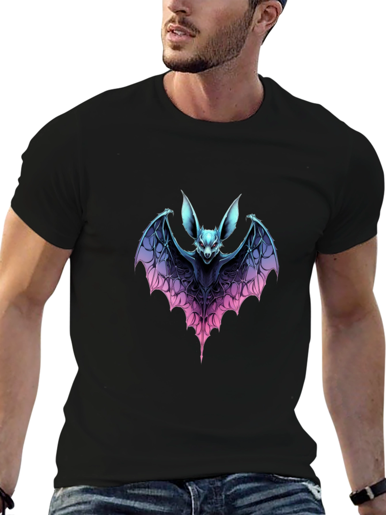 Bat Graphic T-Shirt: Dark Fantasy Style Tee