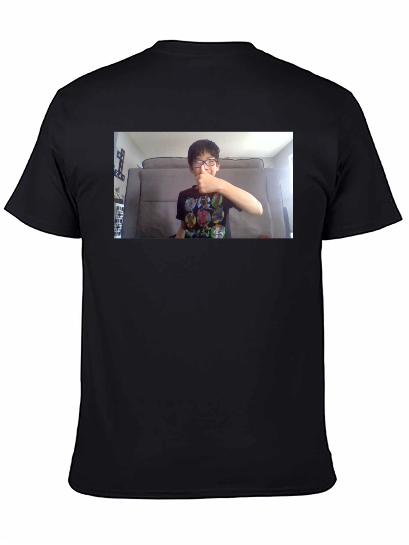 Black T-Shirt with Custom Photo Print
