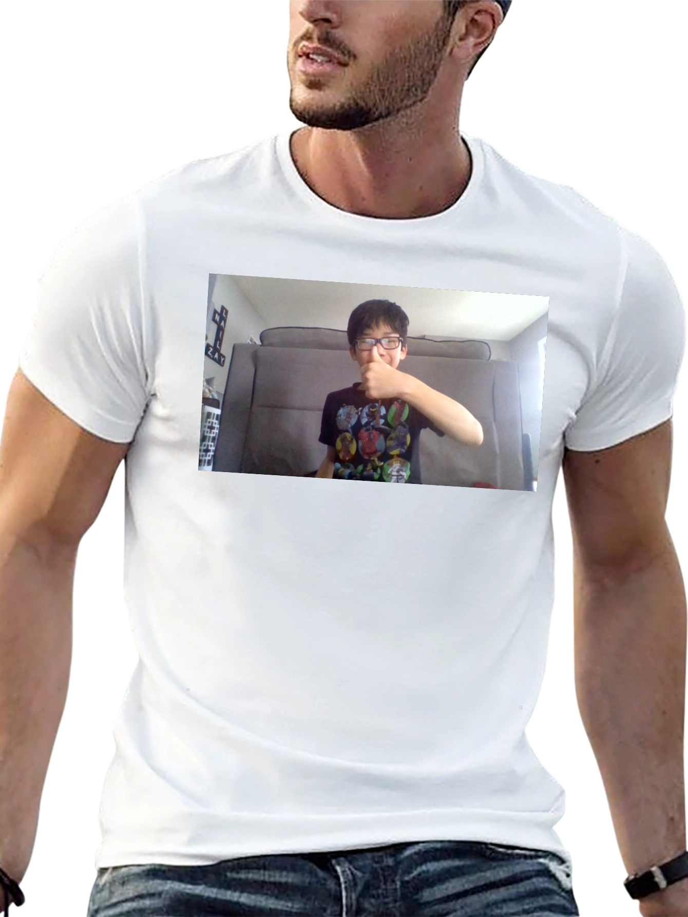 Black T-Shirt with Custom Photo Print