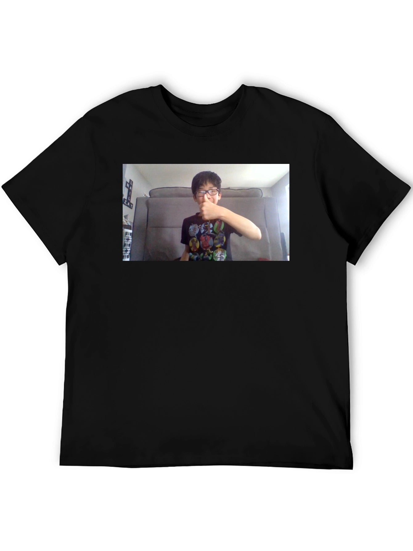 Black T-Shirt with Custom Photo Print