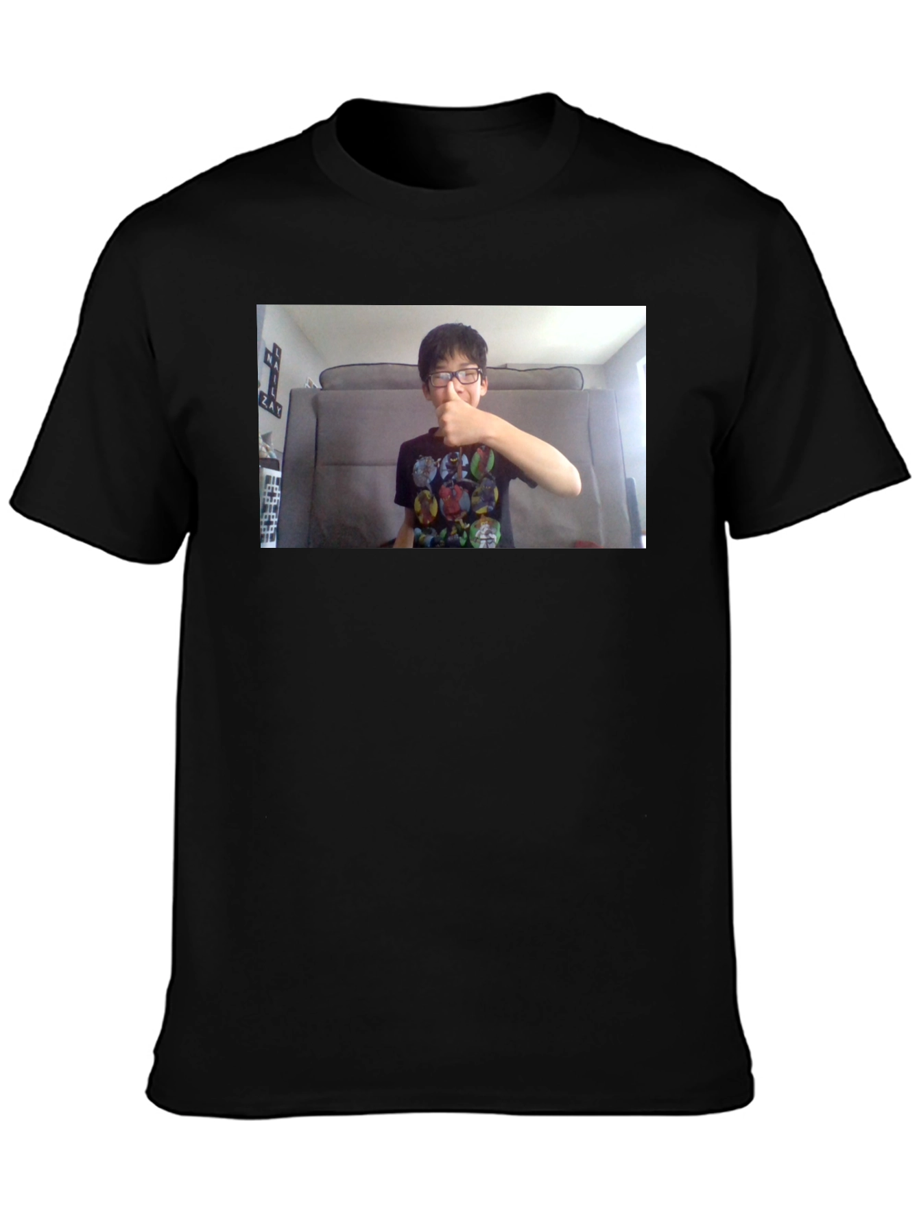 Black T-Shirt with Custom Photo Print
