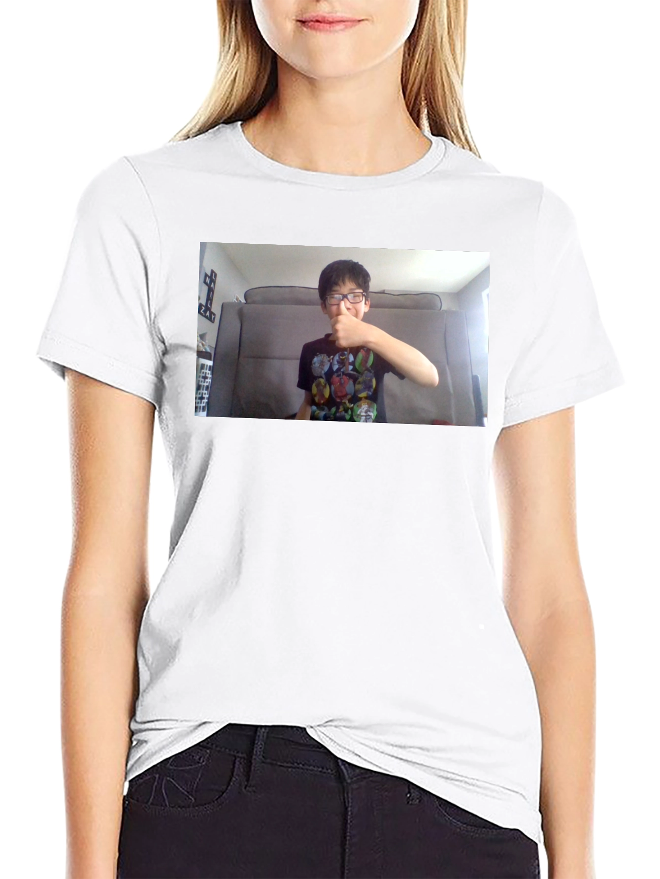 Black T-Shirt with Custom Photo Print