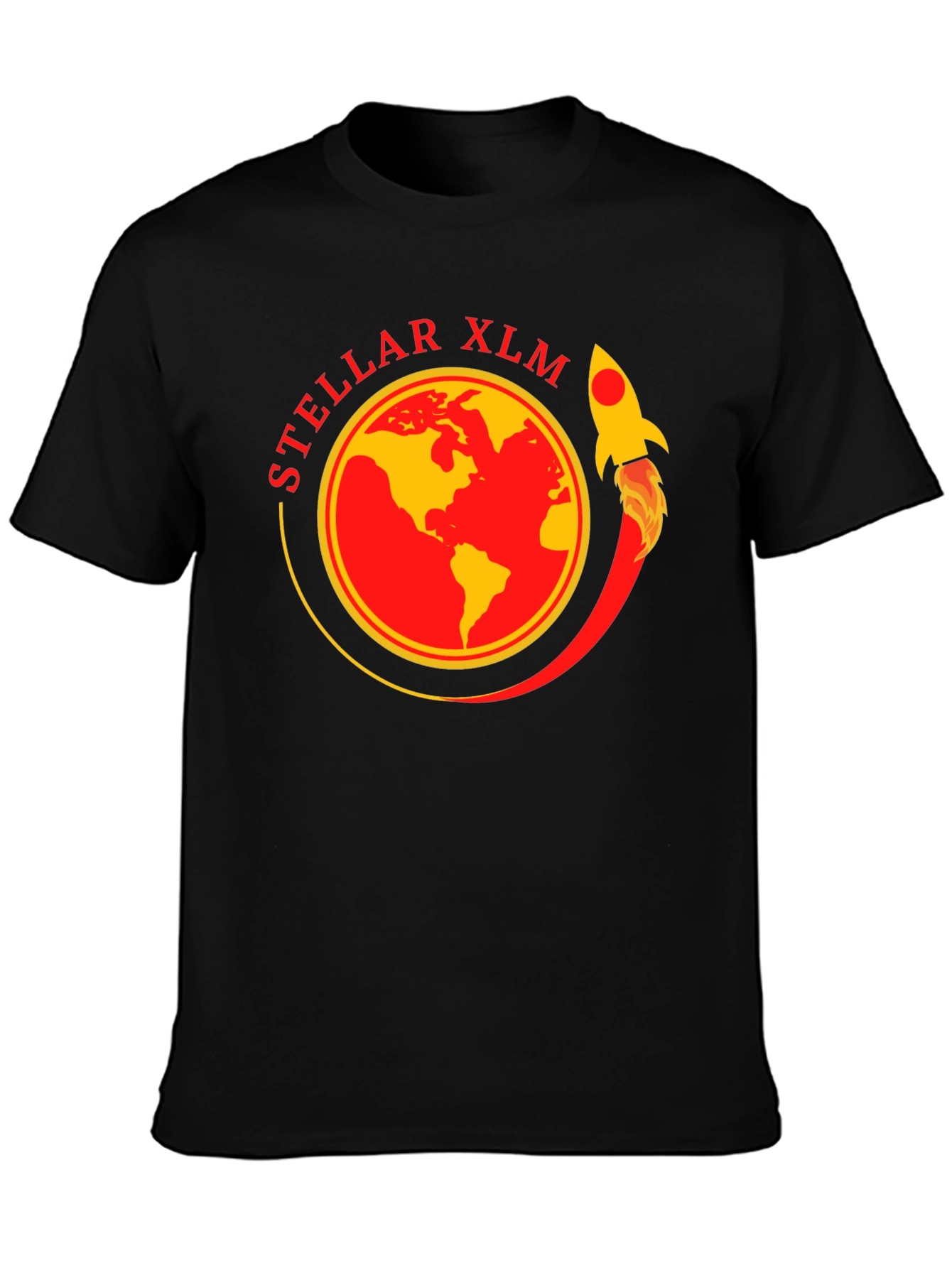 Stellar XLM Rocket Black T-Shirt