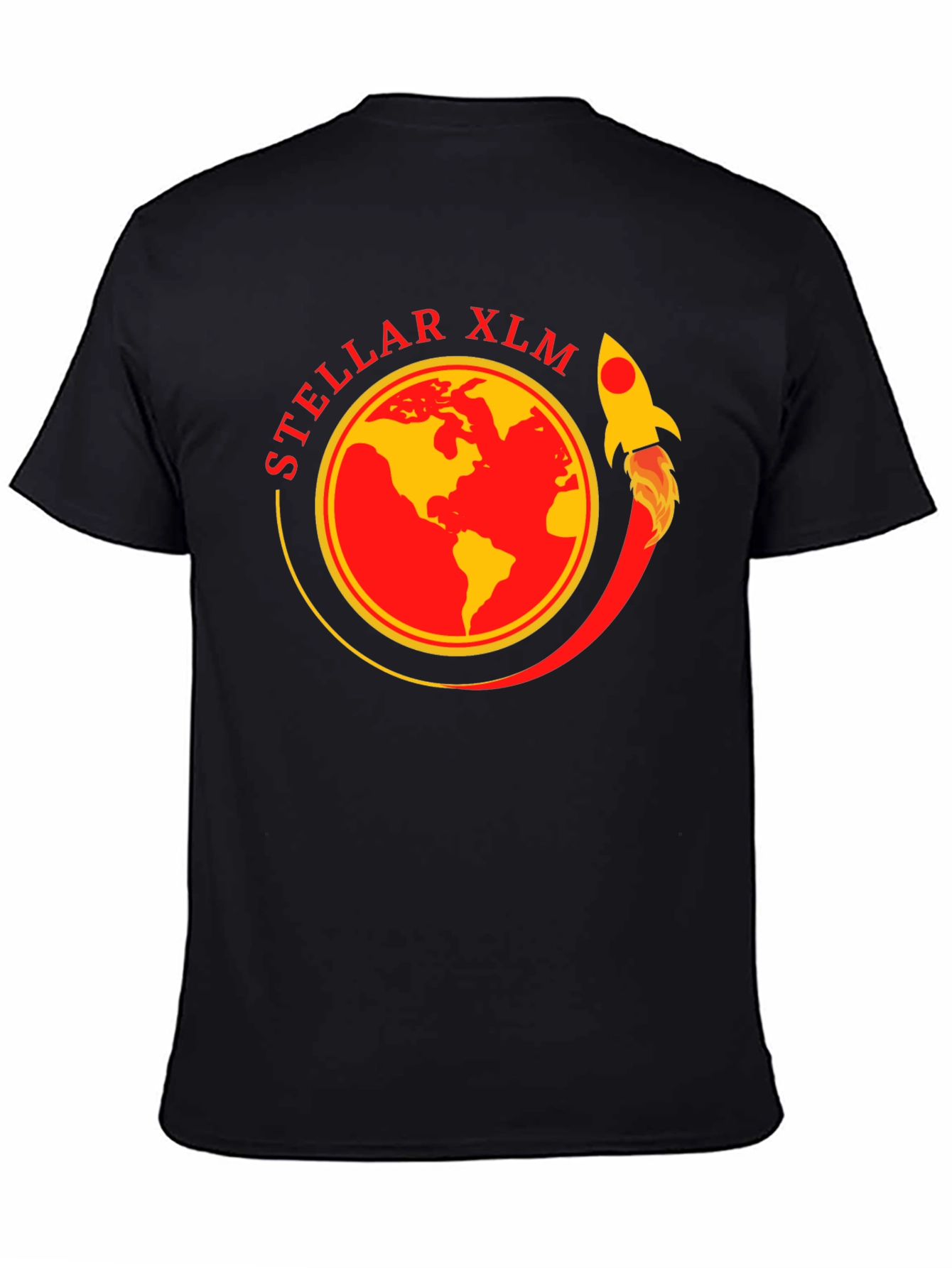 Stellar XLM Rocket Black T-Shirt
