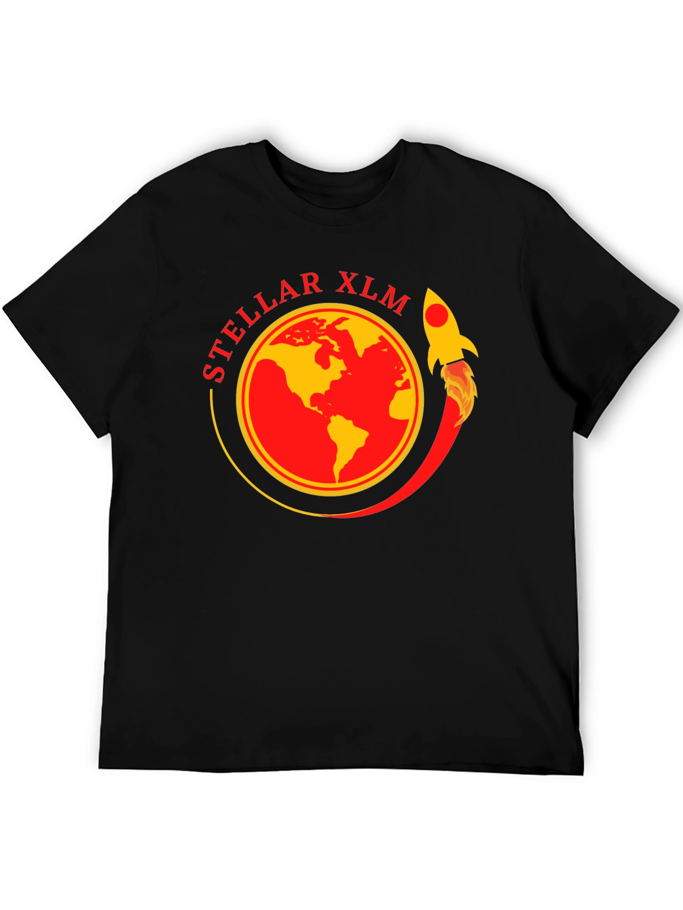 Stellar XLM Rocket Black T-Shirt