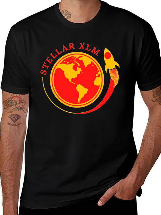 Stellar XLM Rocket Black T-Shirt