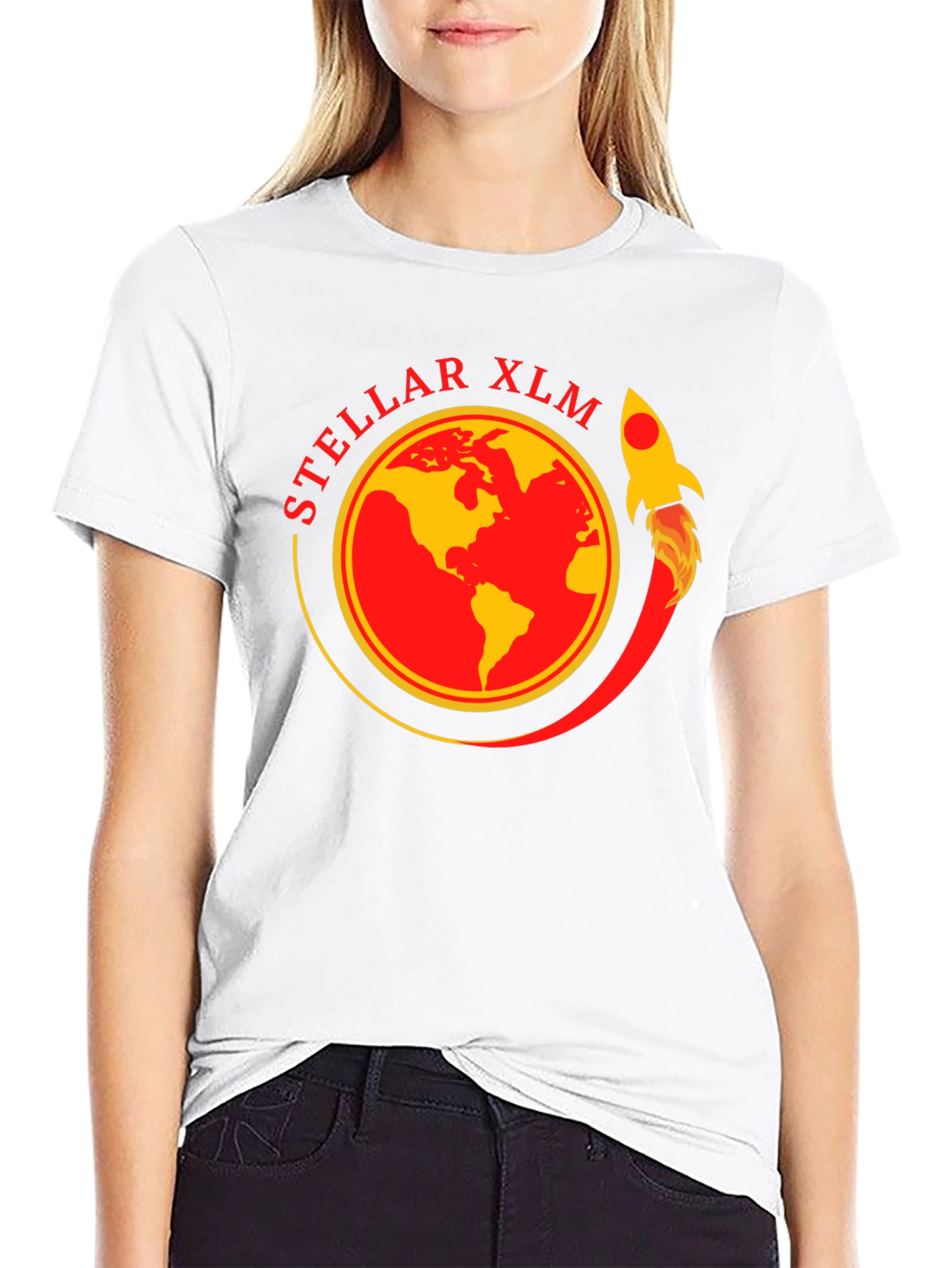 Stellar XLM Rocket Black T-Shirt