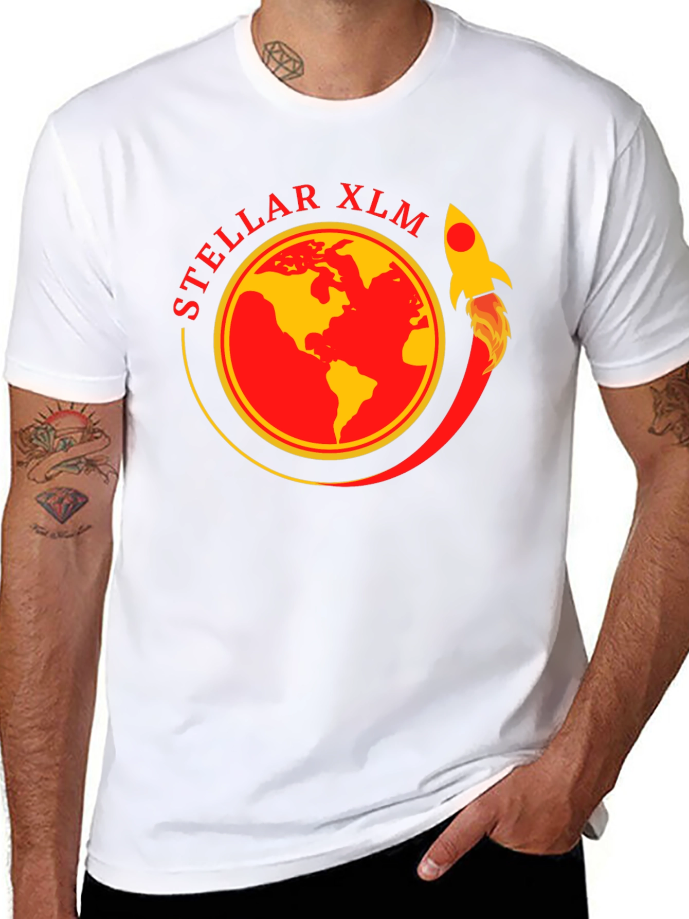 Stellar XLM Rocket Black T-Shirt