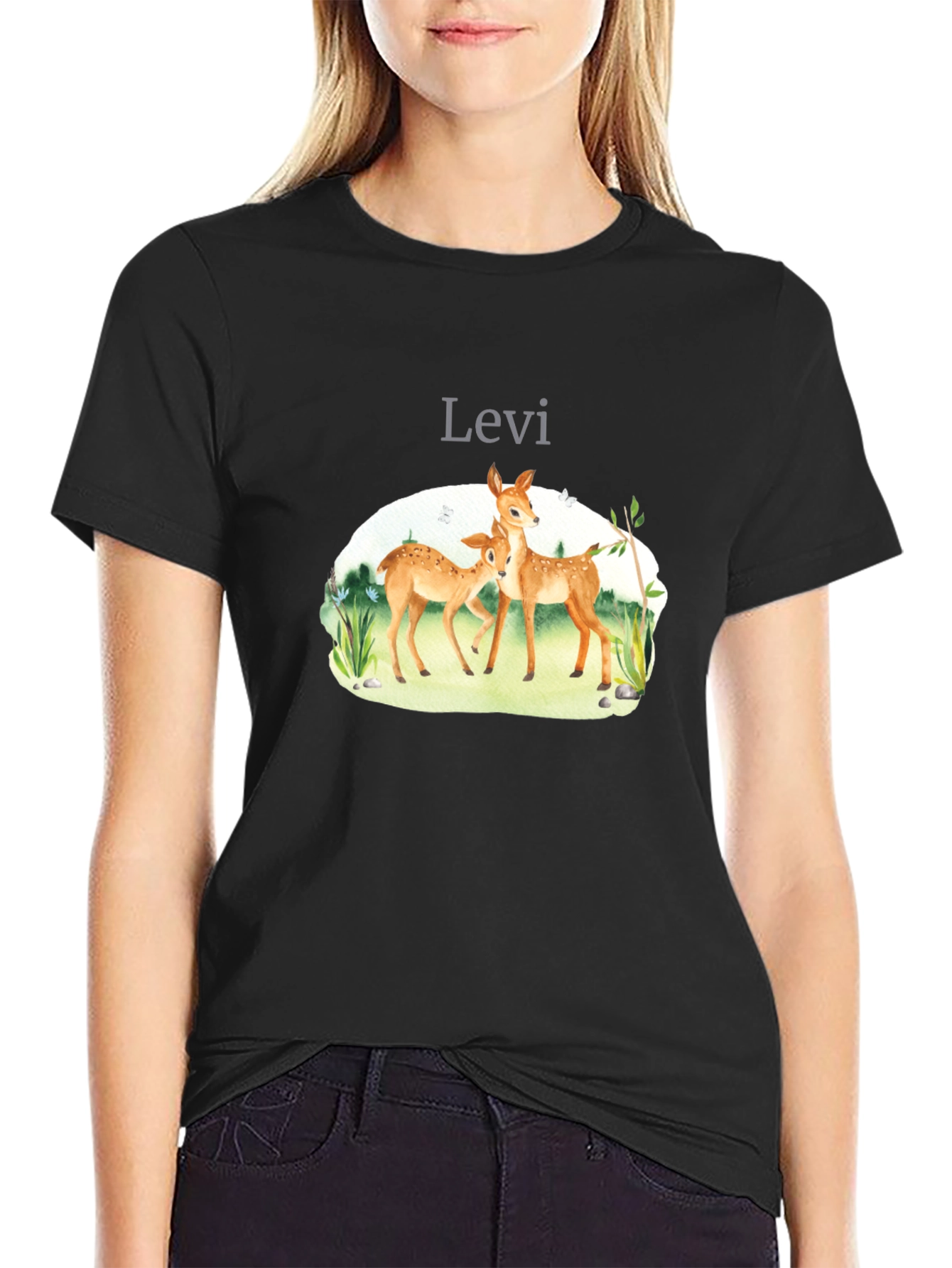 Levi Deer Graphic Black T-Shirt