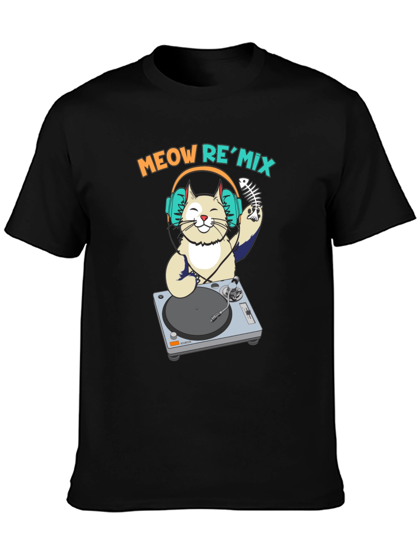 DJ Cat Graphic Tee - Meow ReMix Music Shirt