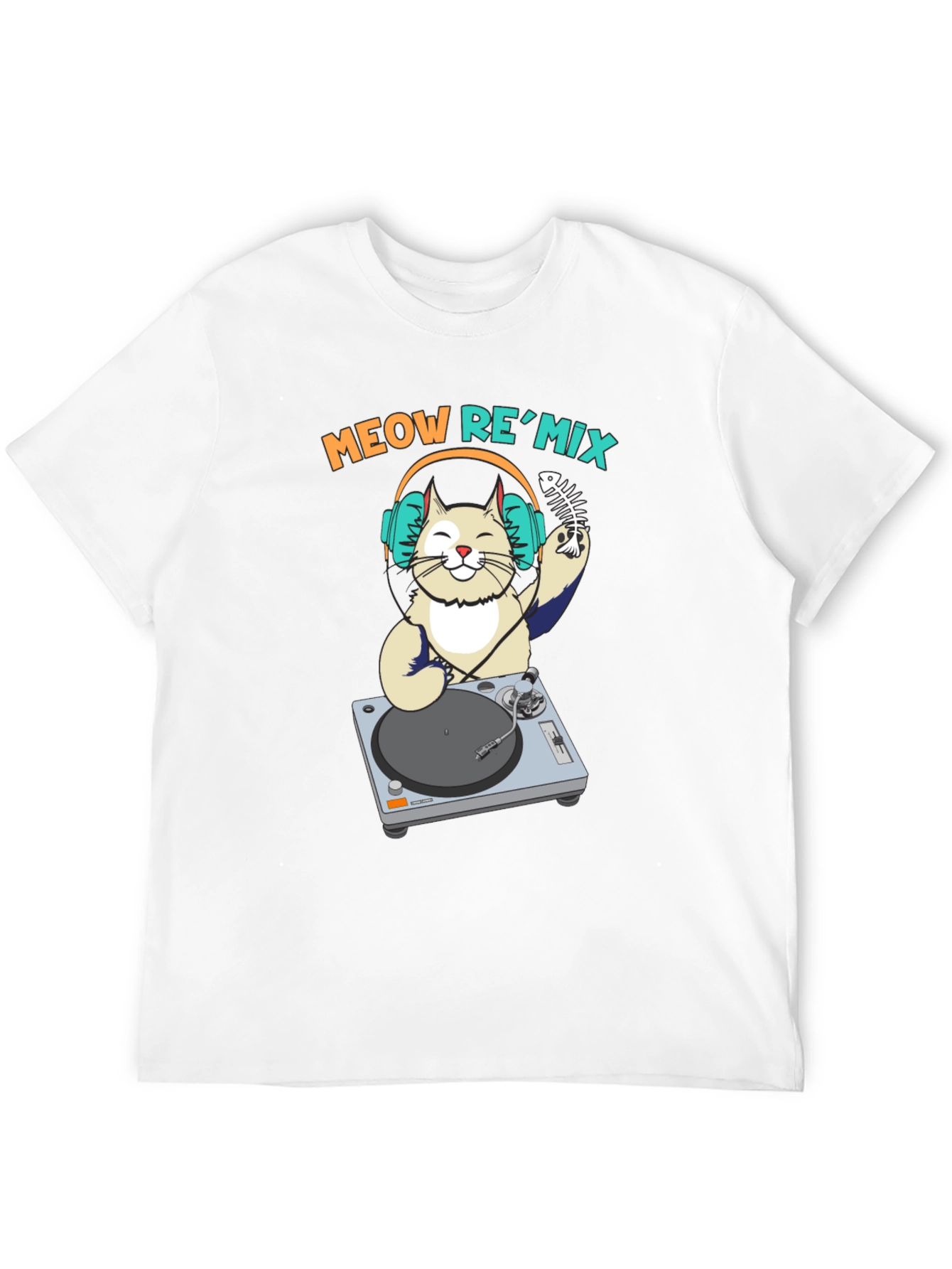 DJ Cat Graphic Tee - Meow ReMix Music Shirt