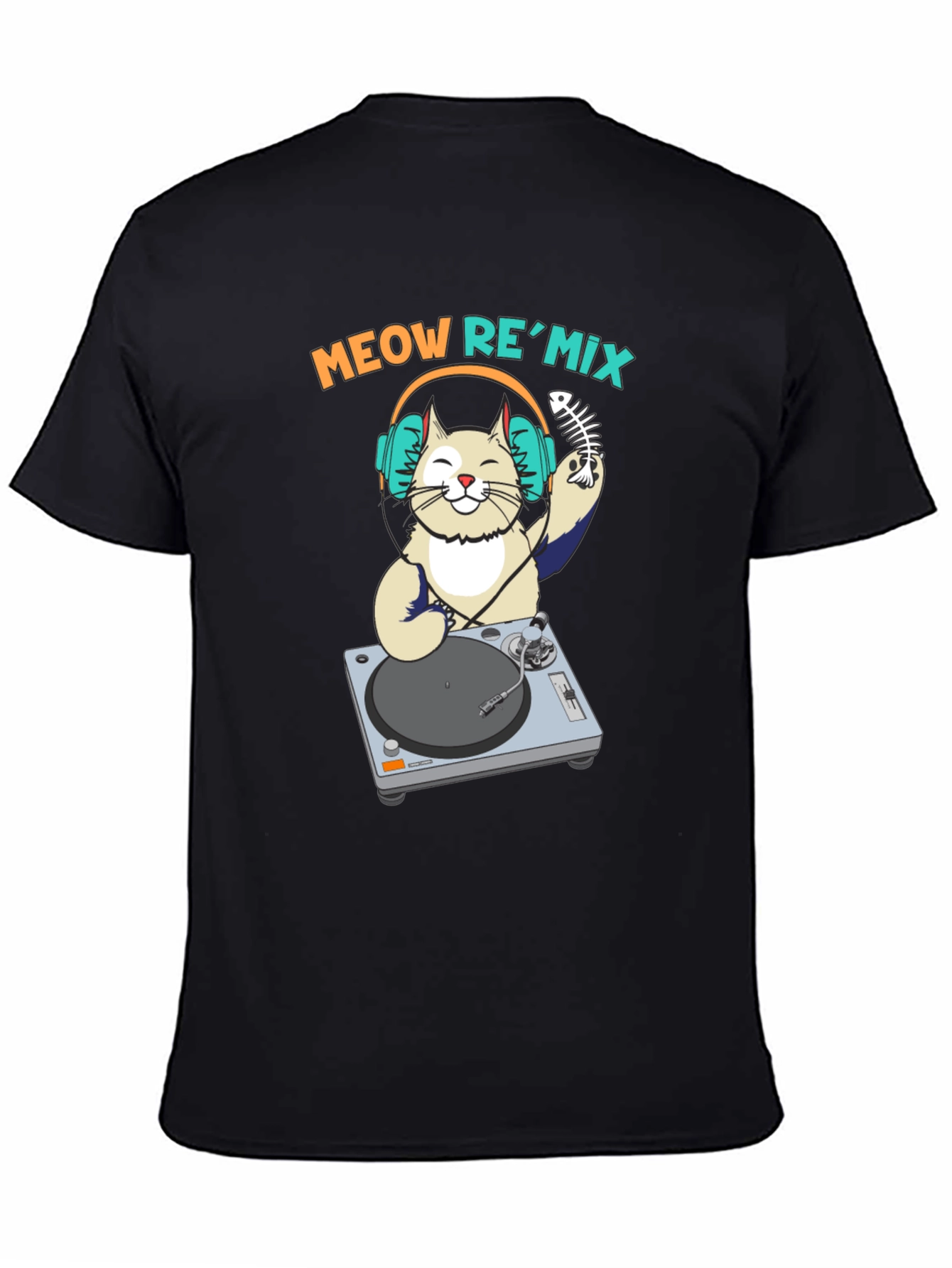 DJ Cat Graphic Tee - Meow ReMix Music Shirt
