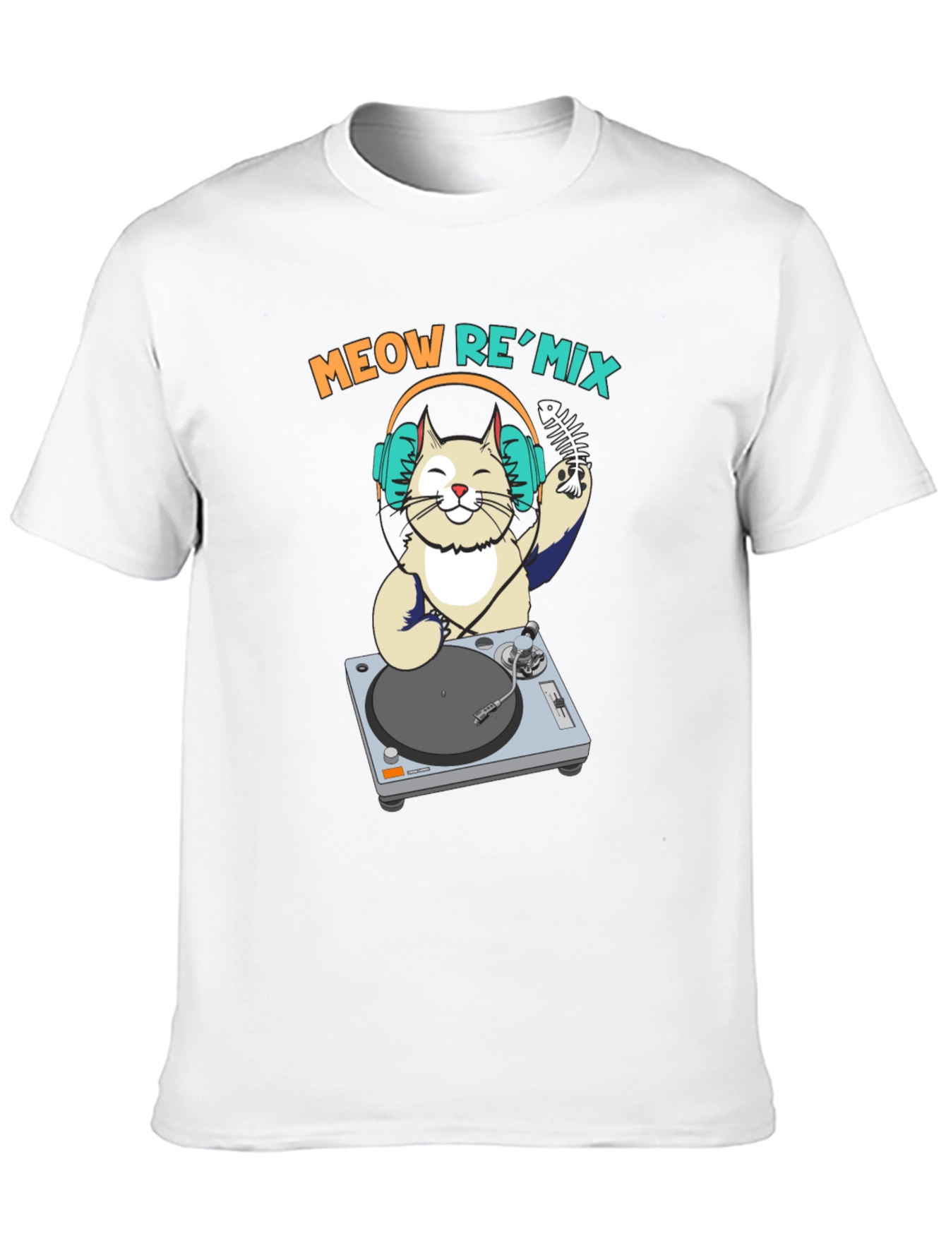 DJ Cat Graphic Tee - Meow ReMix Music Shirt