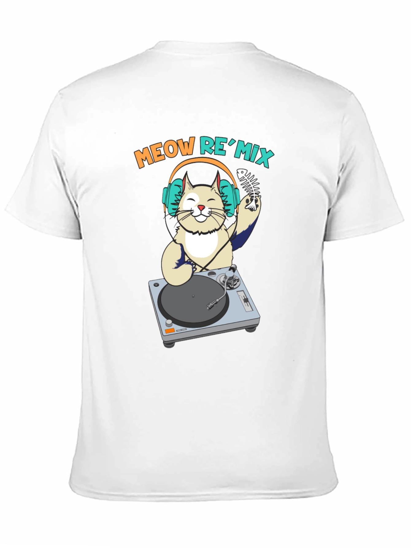 DJ Cat Graphic Tee - Meow ReMix Music Shirt