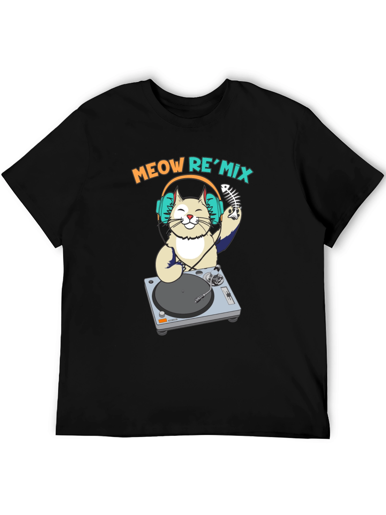 DJ Cat Graphic Tee - Meow ReMix Music Shirt