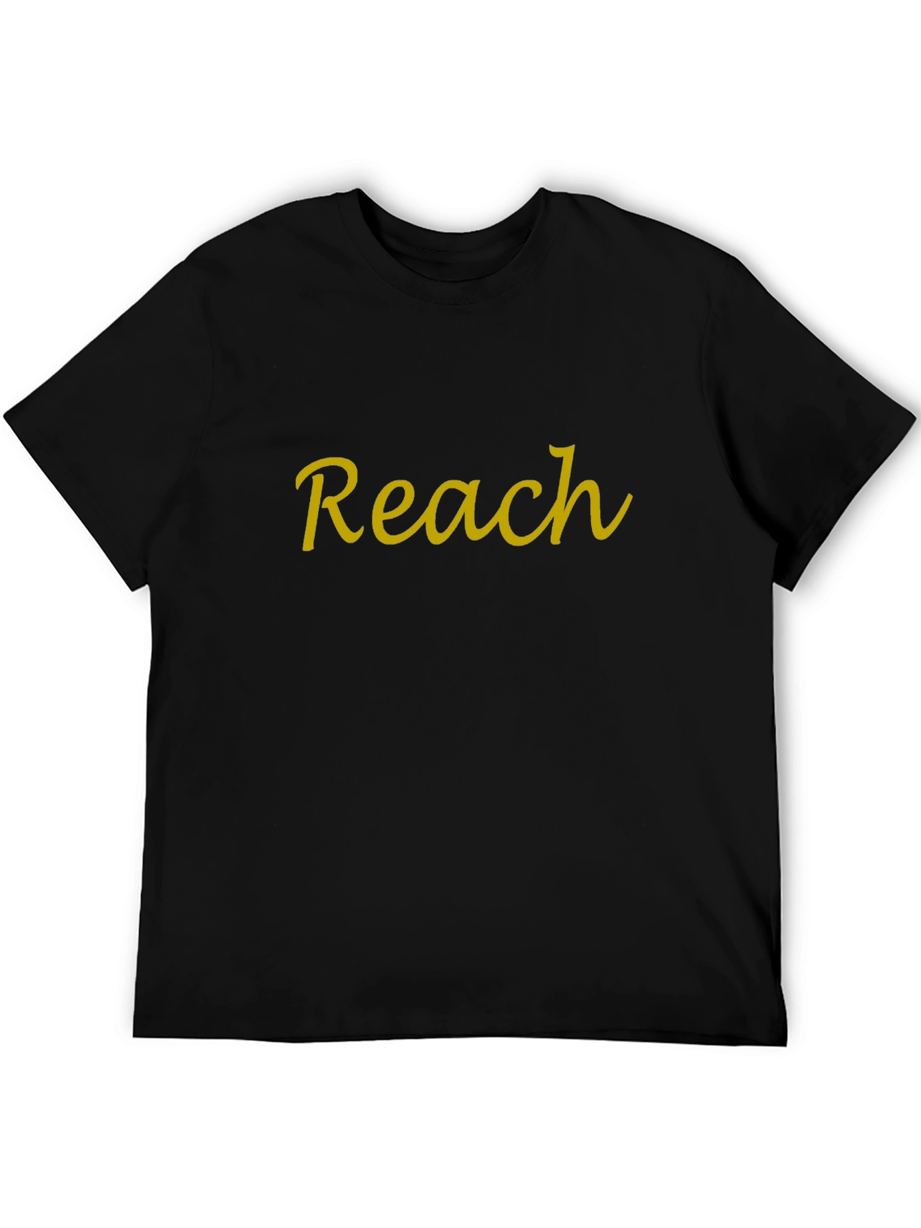 Reach Yellow Text Black T-Shirt