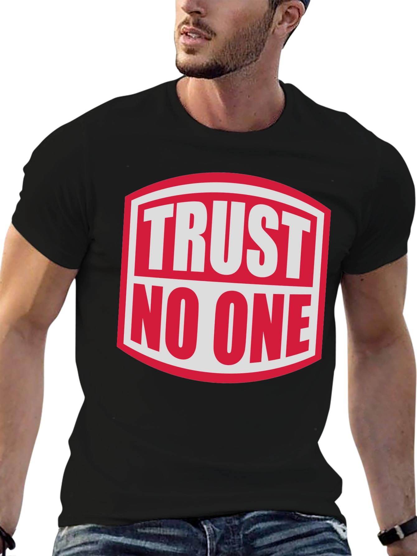 Trust No One Graphic Tee - Bold Statement Shirt