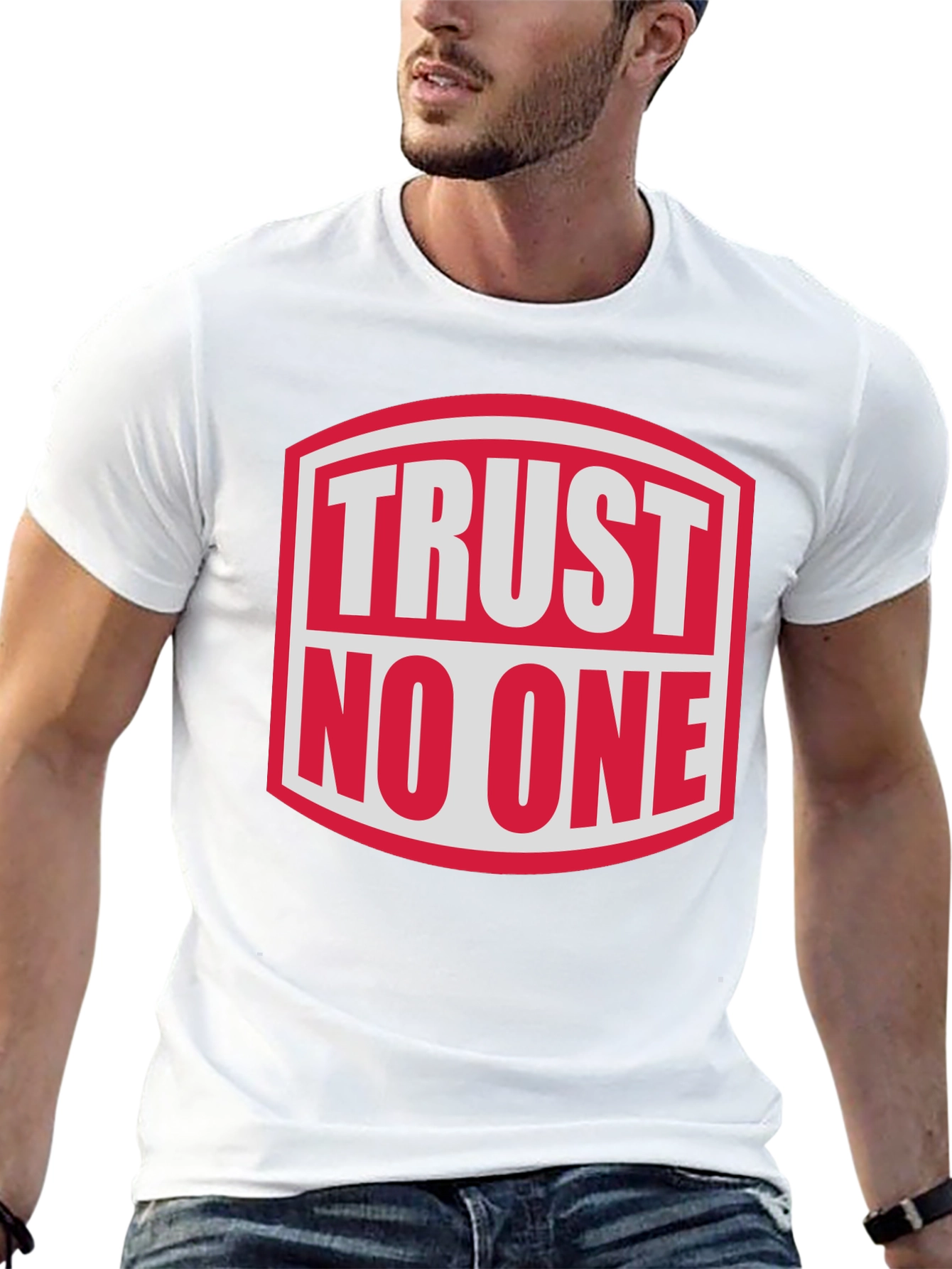 Trust No One Graphic Tee - Bold Statement Shirt