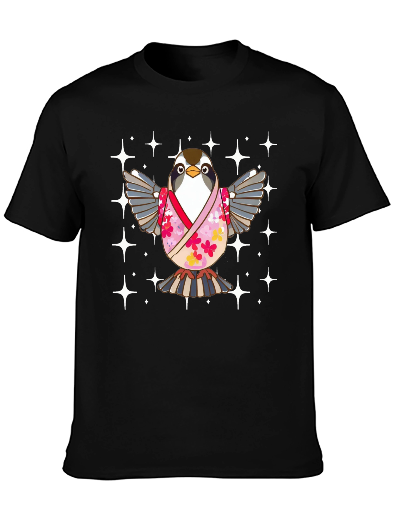 Cute Bird in Kimono T-Shirt
