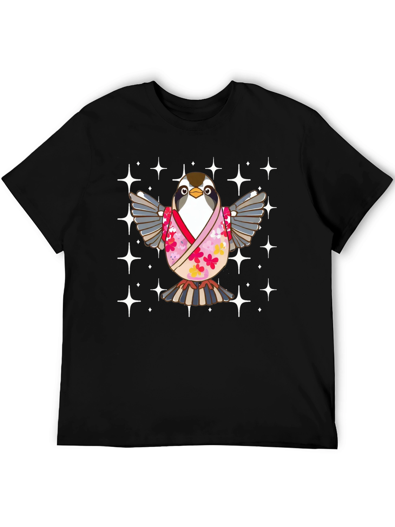 Cute Bird in Kimono T-Shirt
