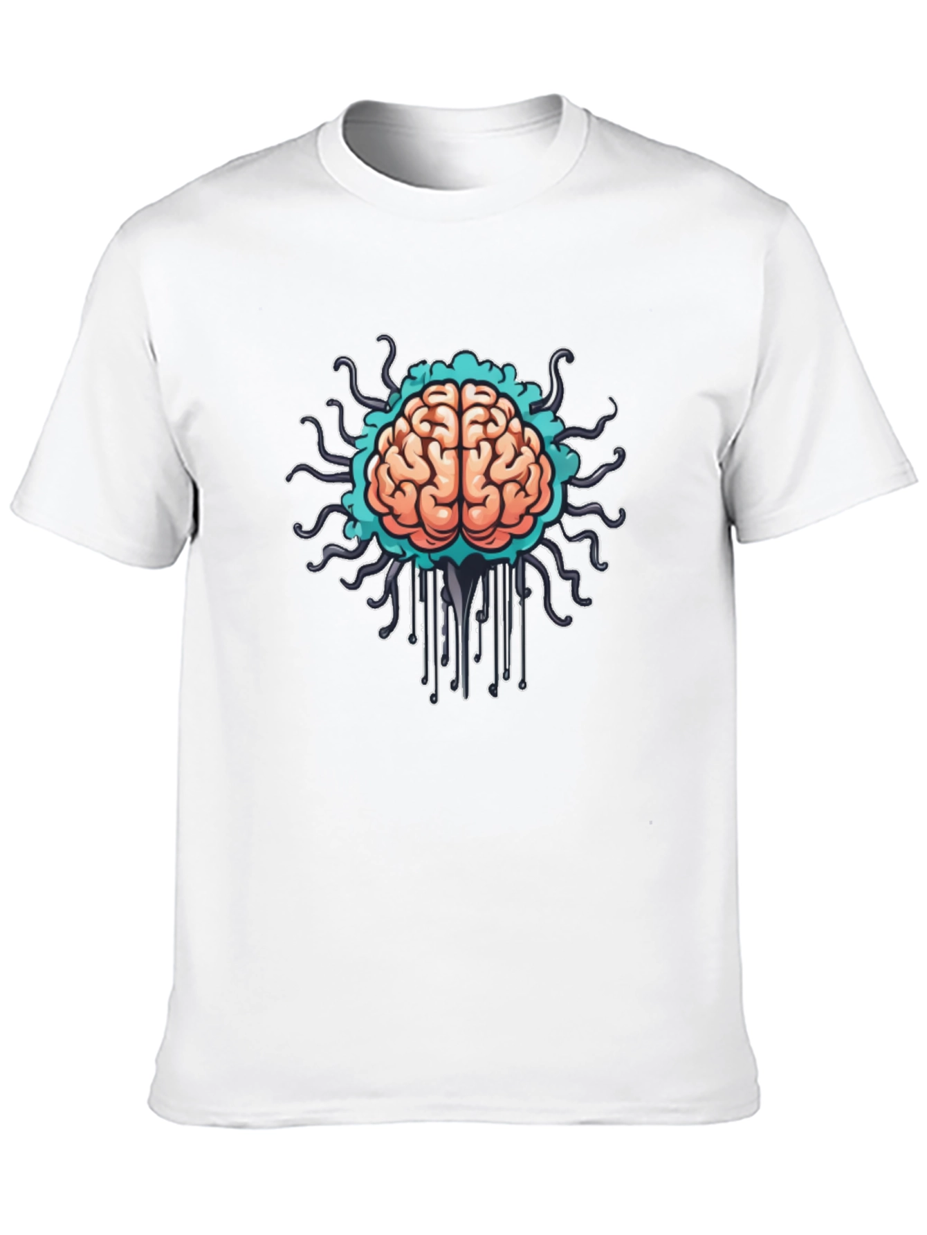 Brain Circuit T-Shirt - Stylish Black Tee
