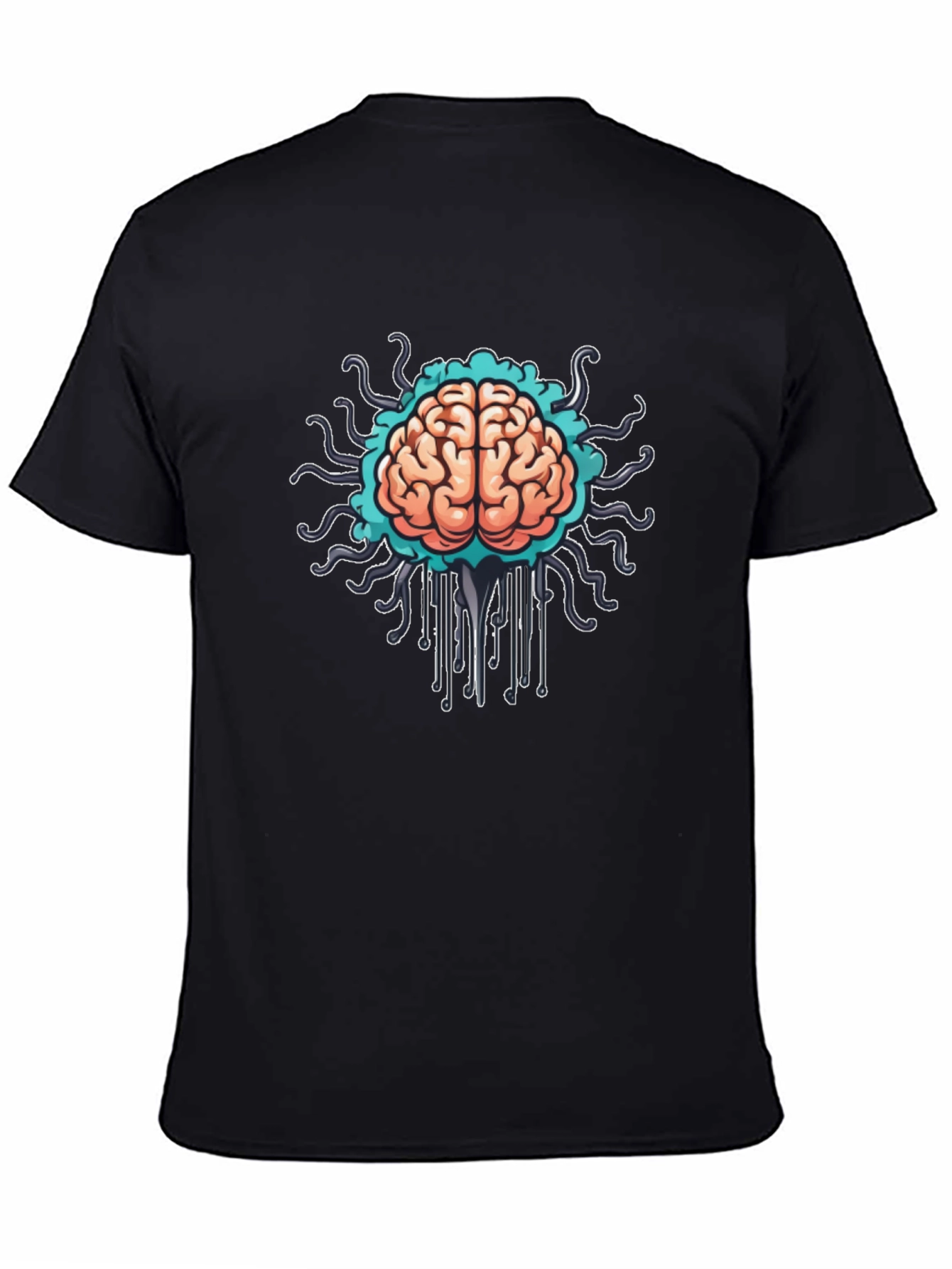 Brain Circuit T-Shirt - Stylish Black Tee