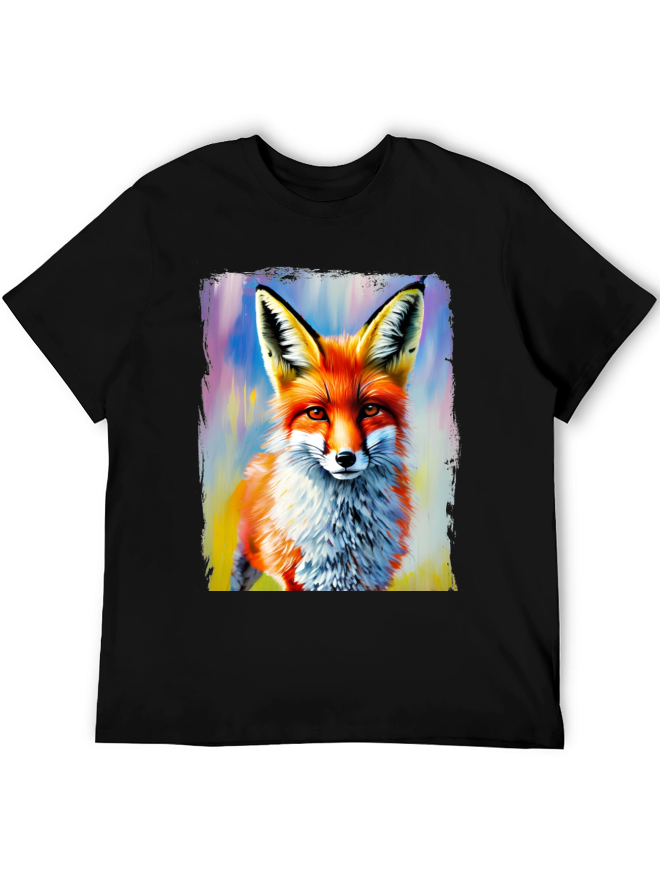 Fox Art Print Graphic Tee - Stylish Mens T-Shirt