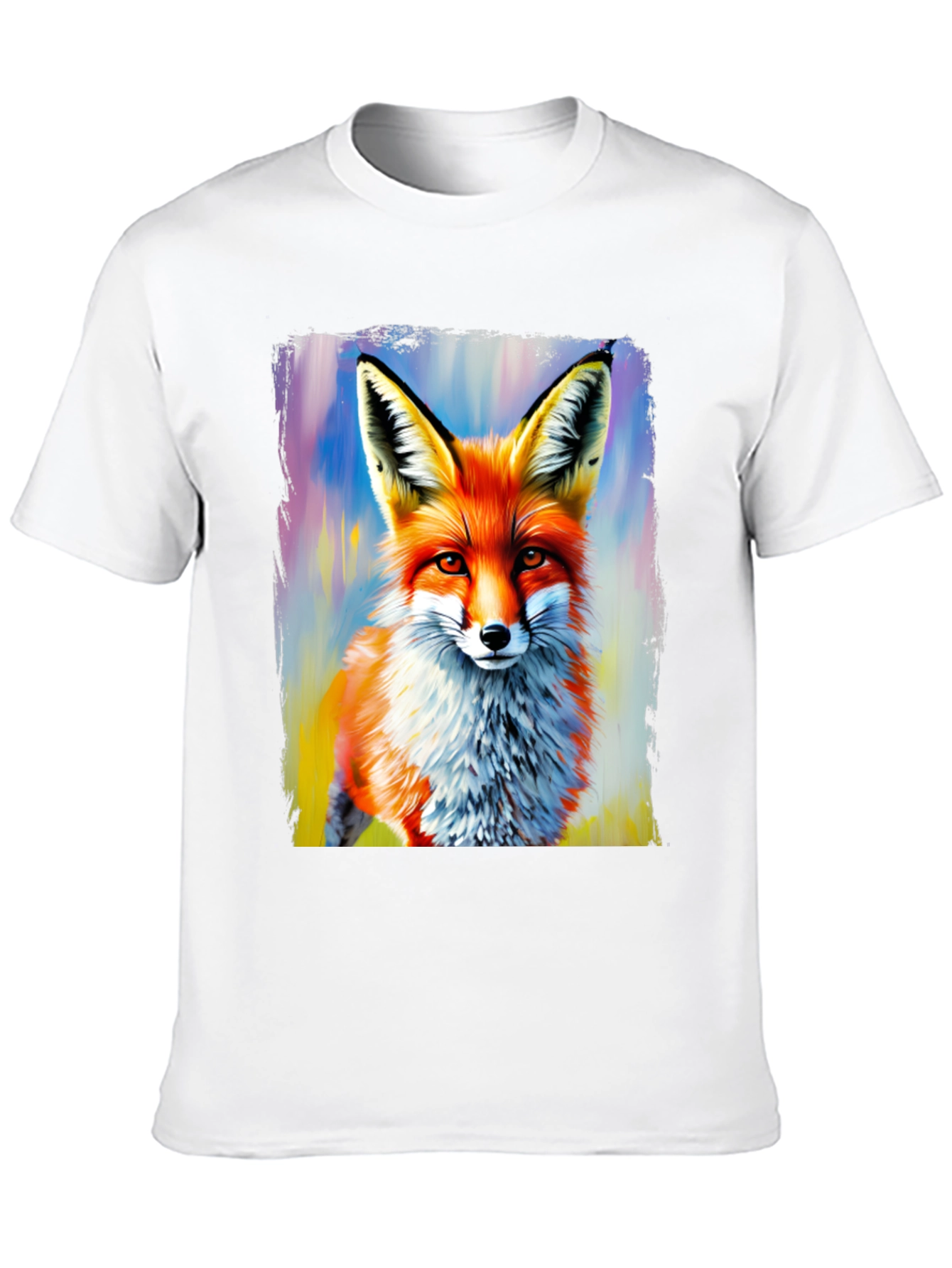Fox Art Print Graphic Tee - Stylish Mens T-Shirt