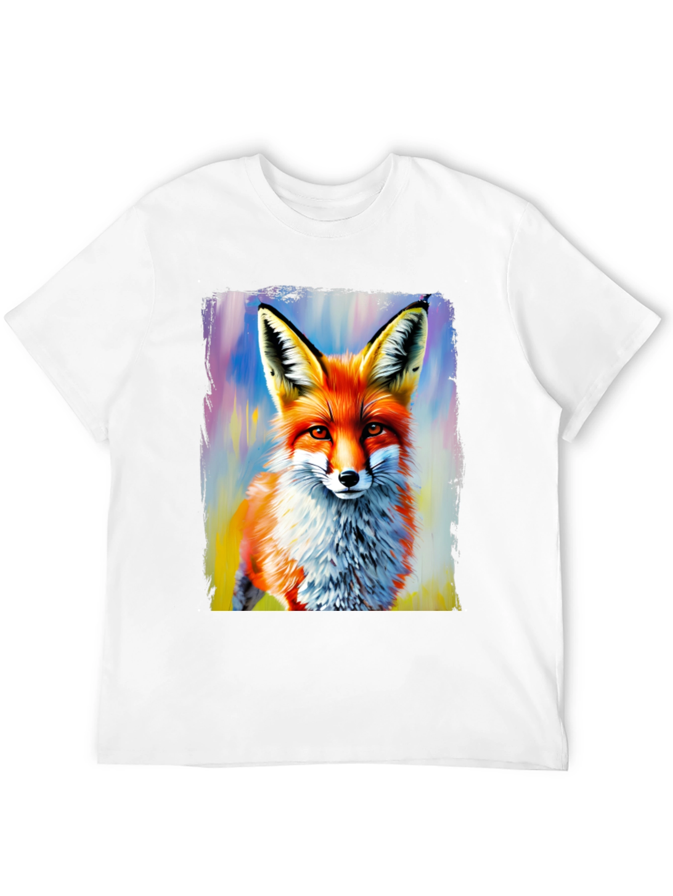 Fox Art Print Graphic Tee - Stylish Mens T-Shirt