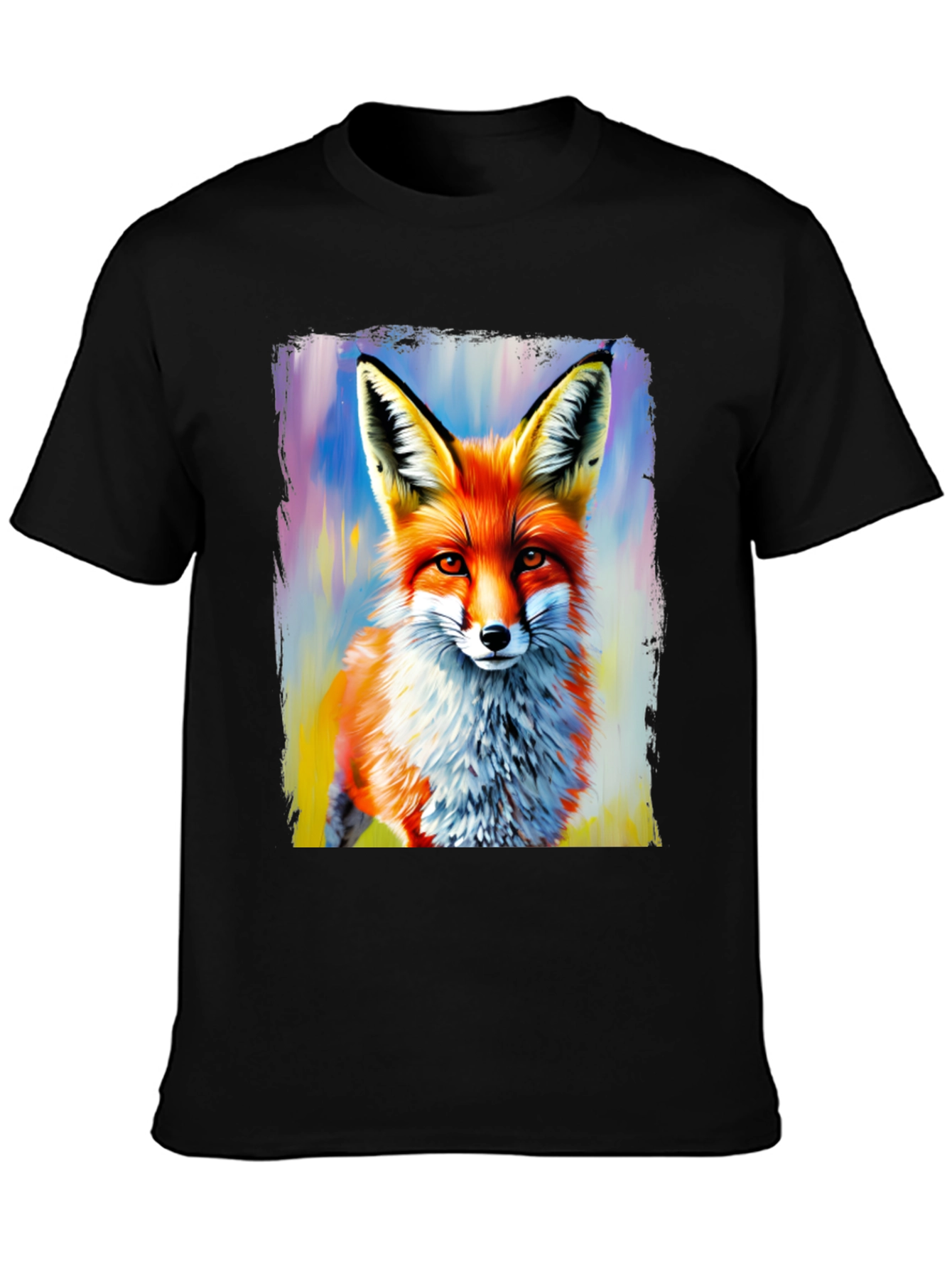 Fox Art Print Graphic Tee - Stylish Mens T-Shirt