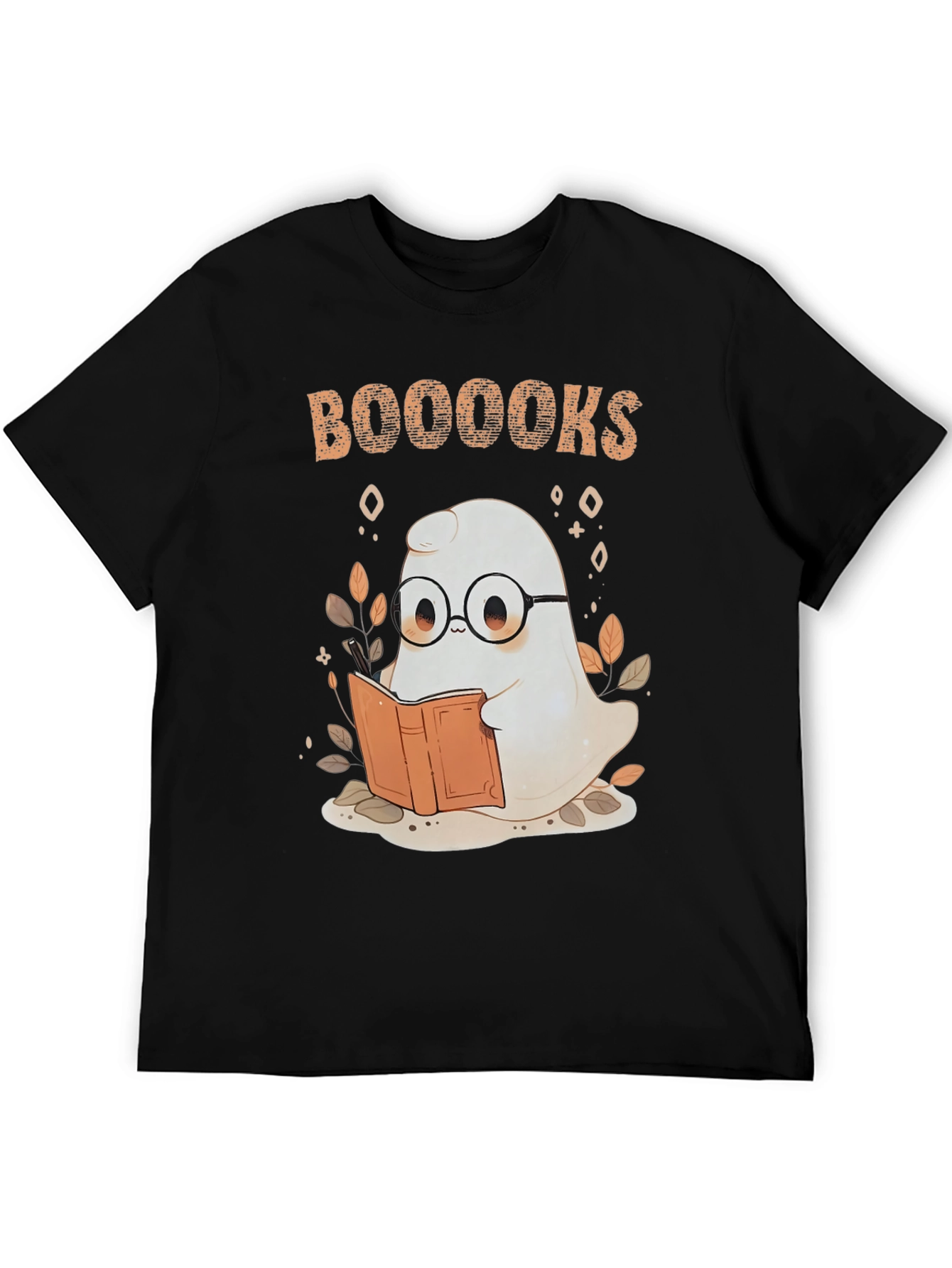 Booooks Ghost Reading T-Shirt - Halloween Book Lover Tee