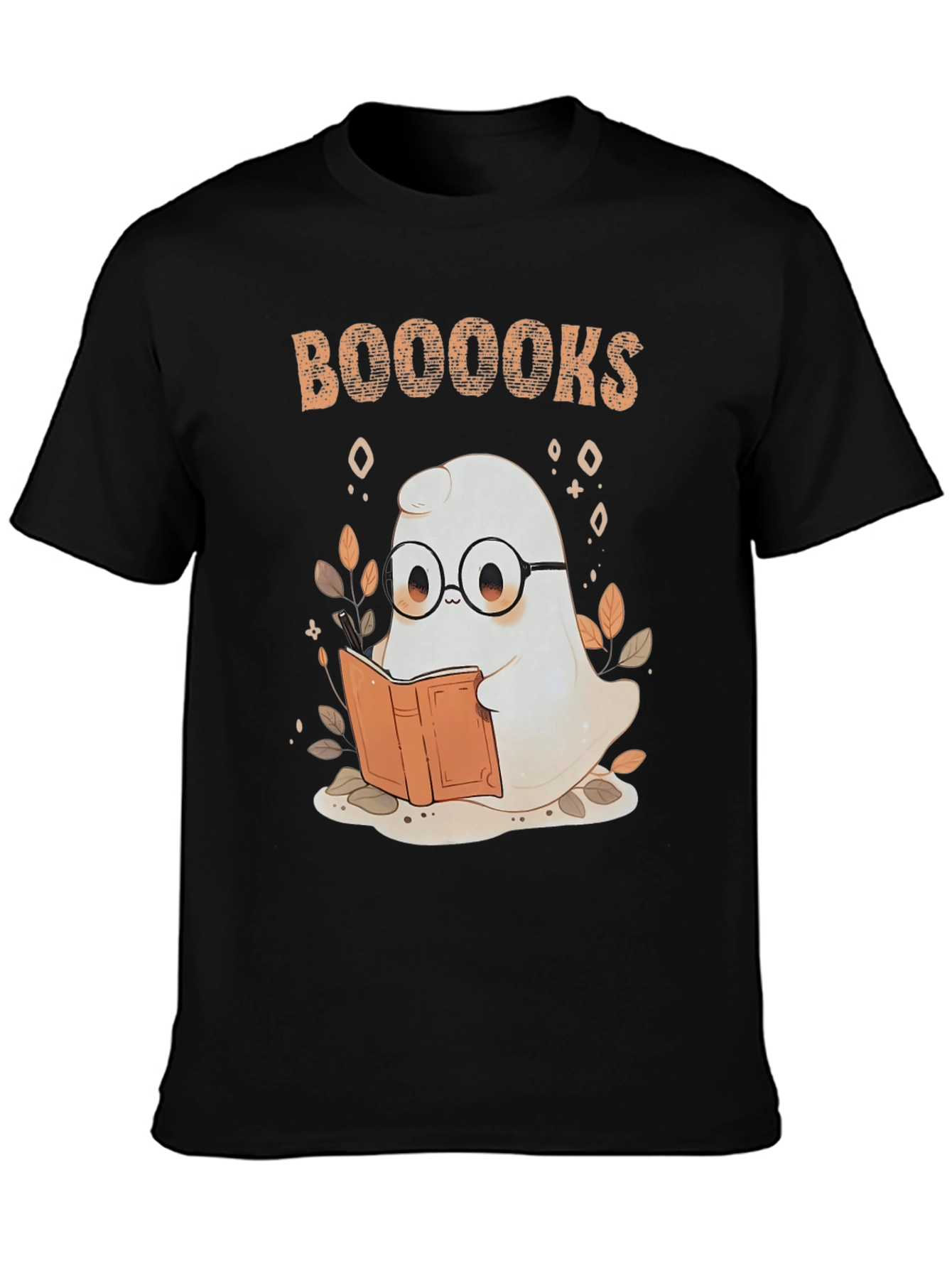 Booooks Ghost Reading T-Shirt - Halloween Book Lover Tee