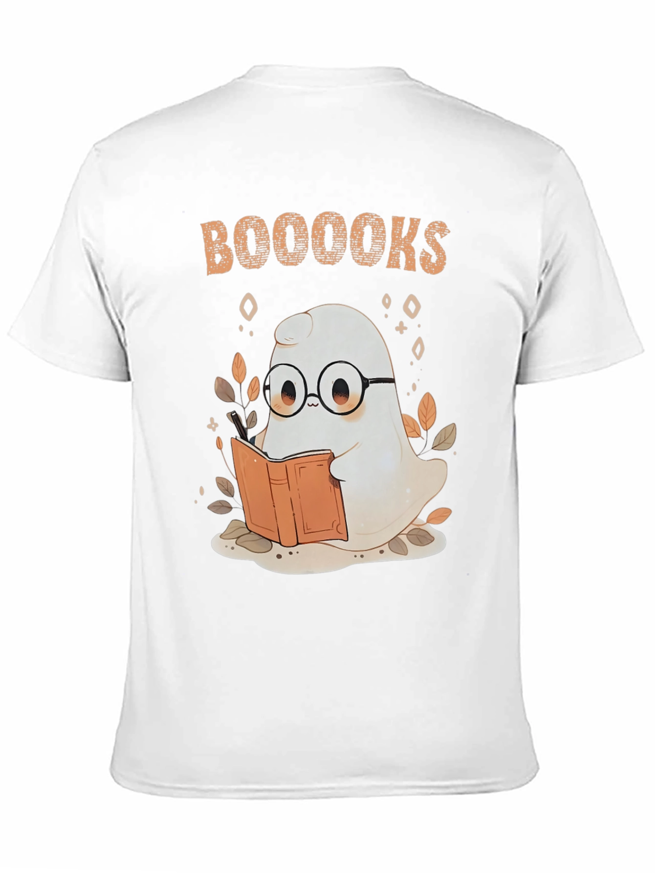 Booooks Ghost Reading T-Shirt - Halloween Book Lover Tee